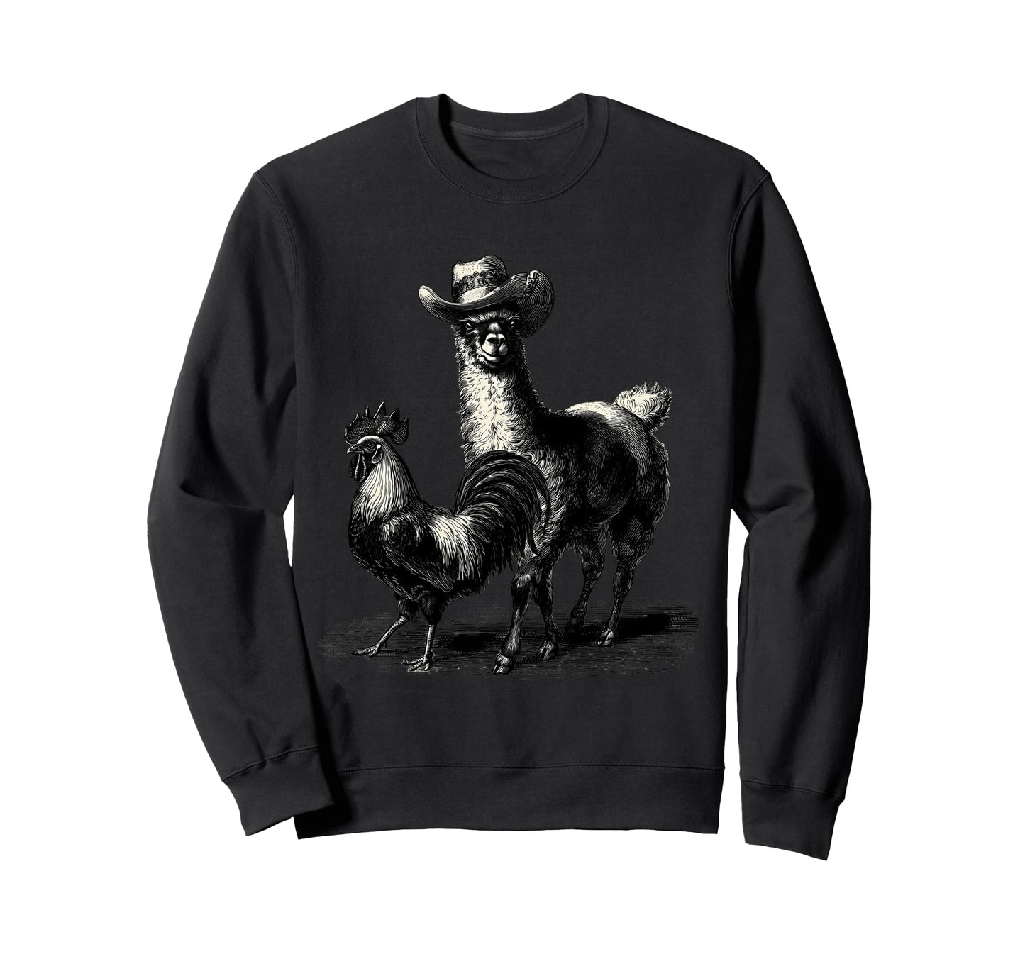 Country Cowboy Alpaca Llama Rodeo Sweatshirt - Trendy Graphic Unisex - T-Shirt, Sweatshirt, Hoodie