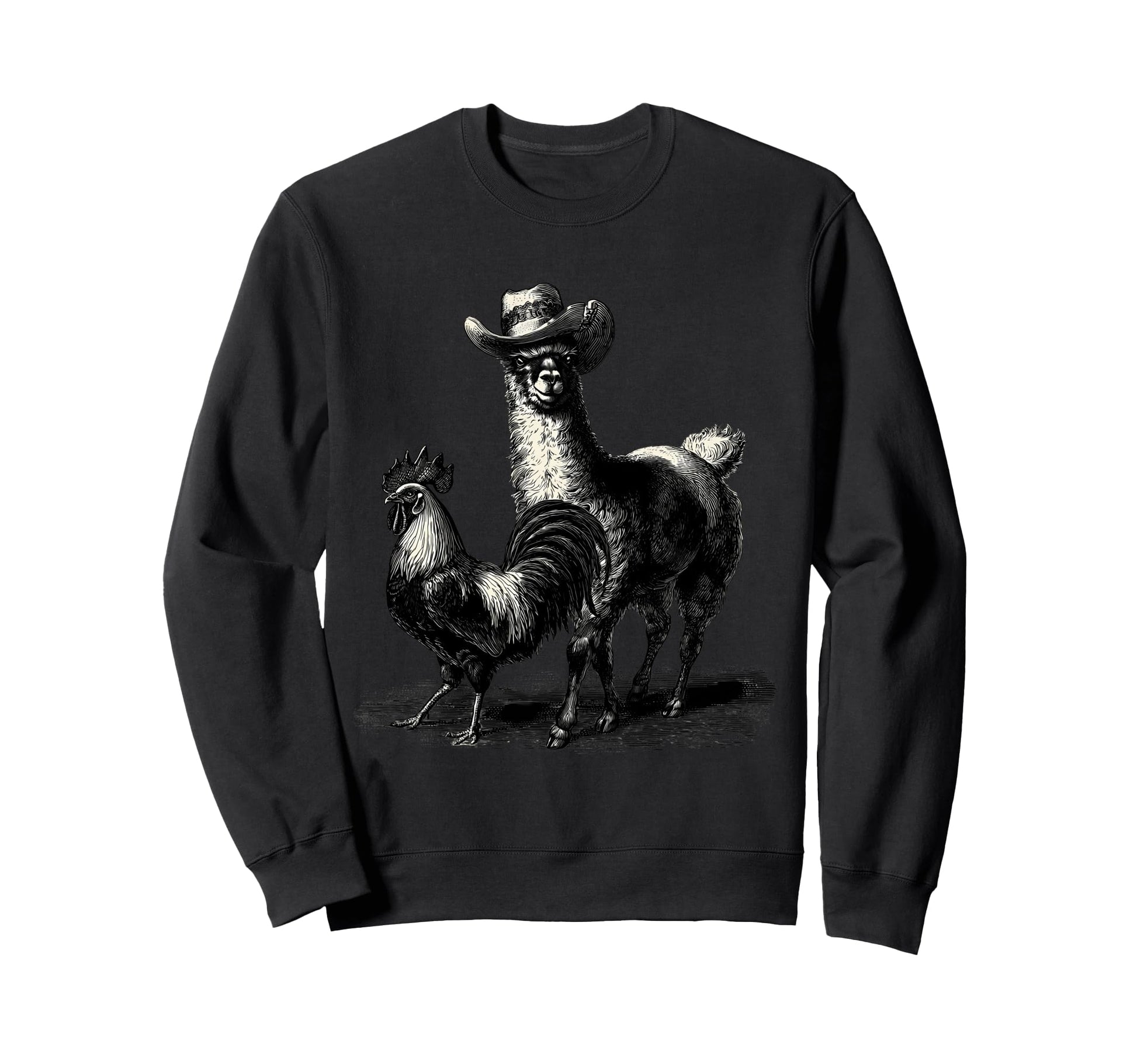 Country Cowboy Alpaca Llama Rodeo Sweatshirt - Trendy Graphic Unisex - T-Shirt, Sweatshirt, Hoodie