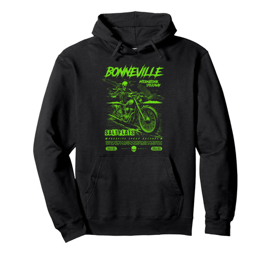 Bonneville Salt Flats Motorcycle Hoodie - Custom Art Print Men Women - T-Shirt, Sweatshirt, Hoodie