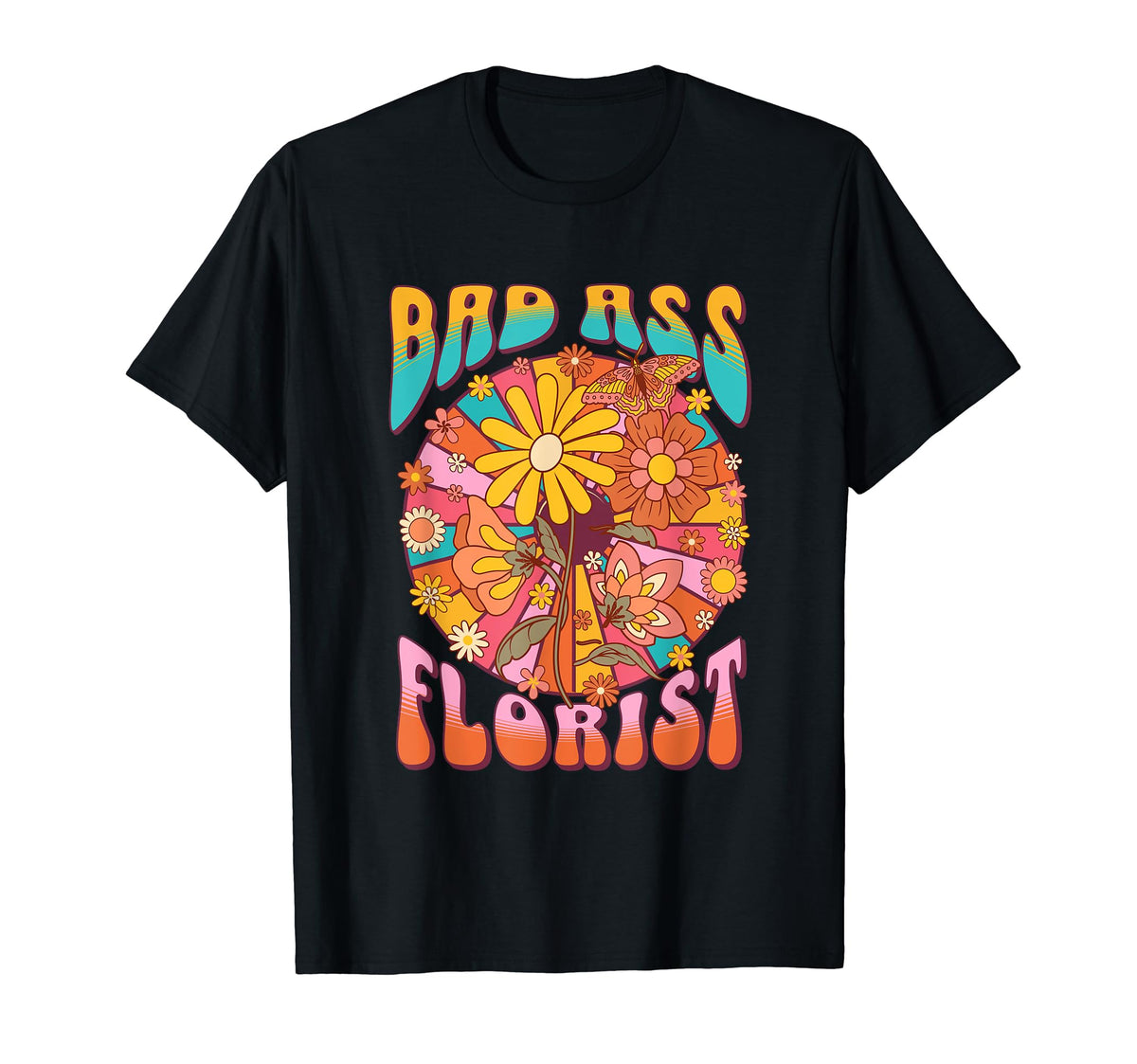 Badass Florist Boho 60S Floral Hippie T-Shirt - Minimalist Print Men Women - T-Shirt, Sweatshirt, Hoodie