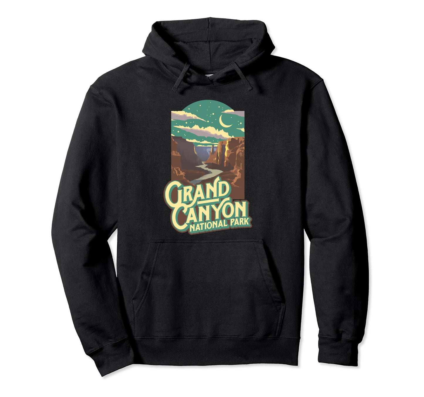 Grand Canyon National Park Night Wpa Hoodie - Casual Everyday Wear Unisex - T-Shirt, Sweatshirt, Hoodie