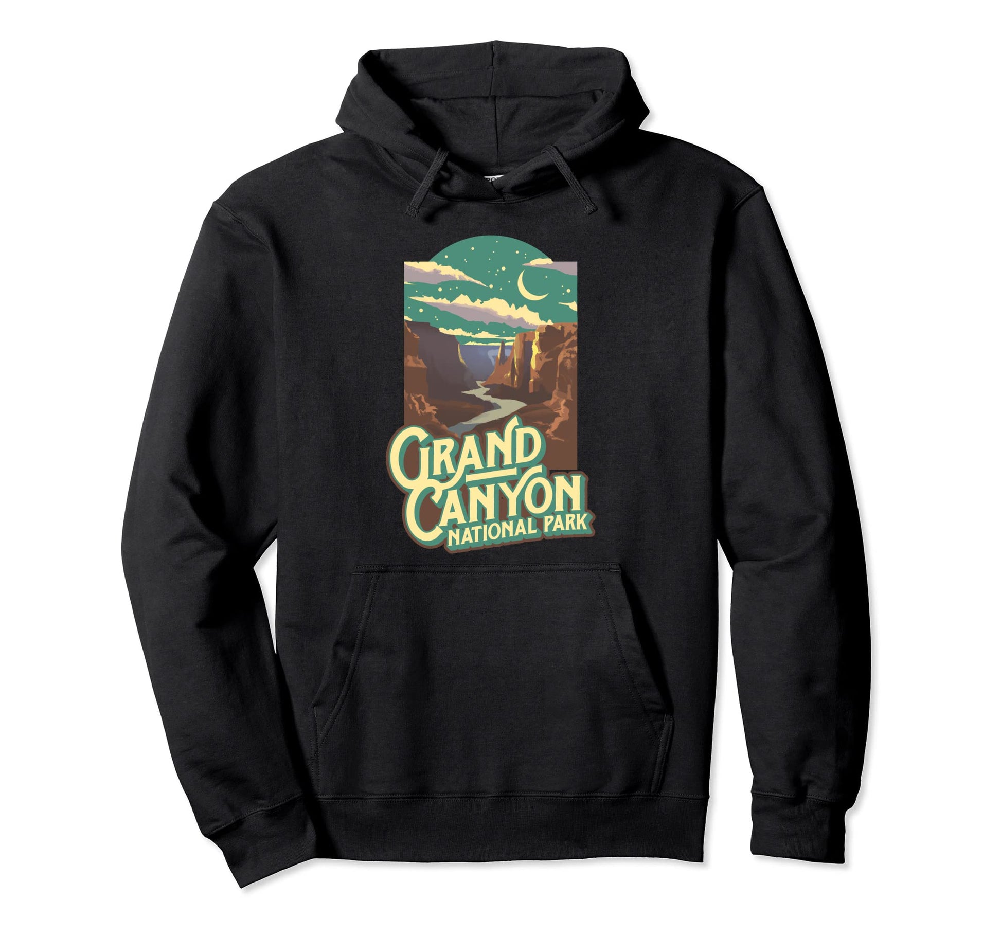 Grand Canyon National Park Night Wpa Hoodie - Casual Everyday Wear Unisex - T-Shirt, Sweatshirt, Hoodie