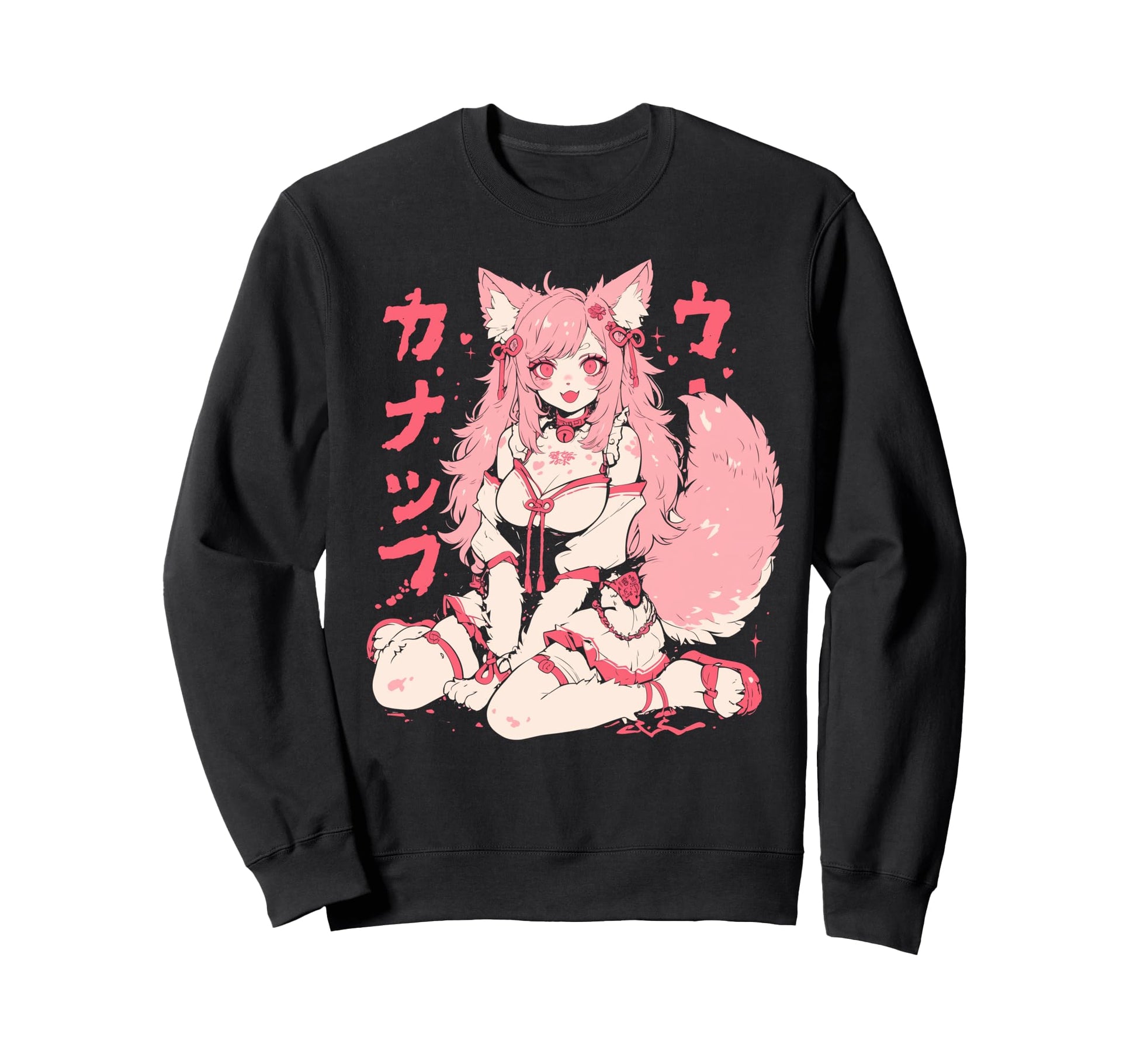 Goth Grunge Demon Anime Furry Wolf Sweatshirt - Graphic Print Unisex - T-Shirt, Sweatshirt, Hoodie