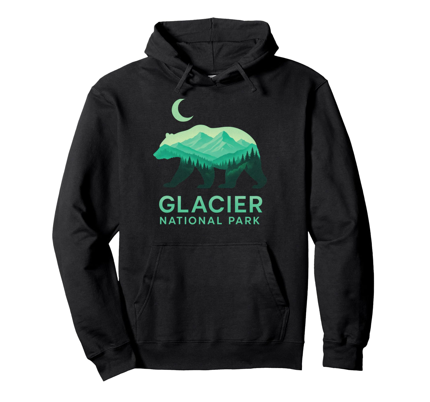 Glacier National Park Grizzly Hiking Hoodie - Custom Art Print Unisex - T-Shirt, Sweatshirt, Hoodie