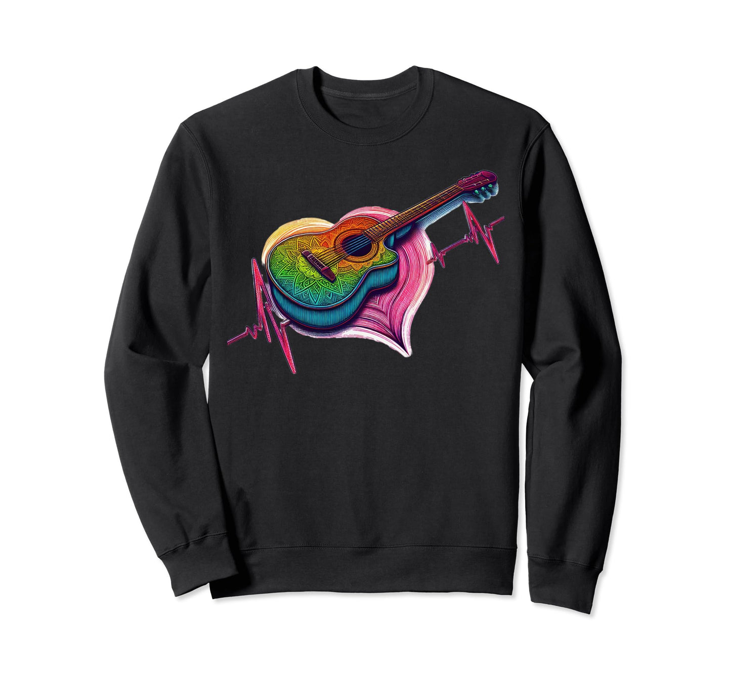 Peace Love And Guitar Music Sweatshirt - Casual Everyday Wear Unisex - T-Shirt, Sweatshirt, Hoodie