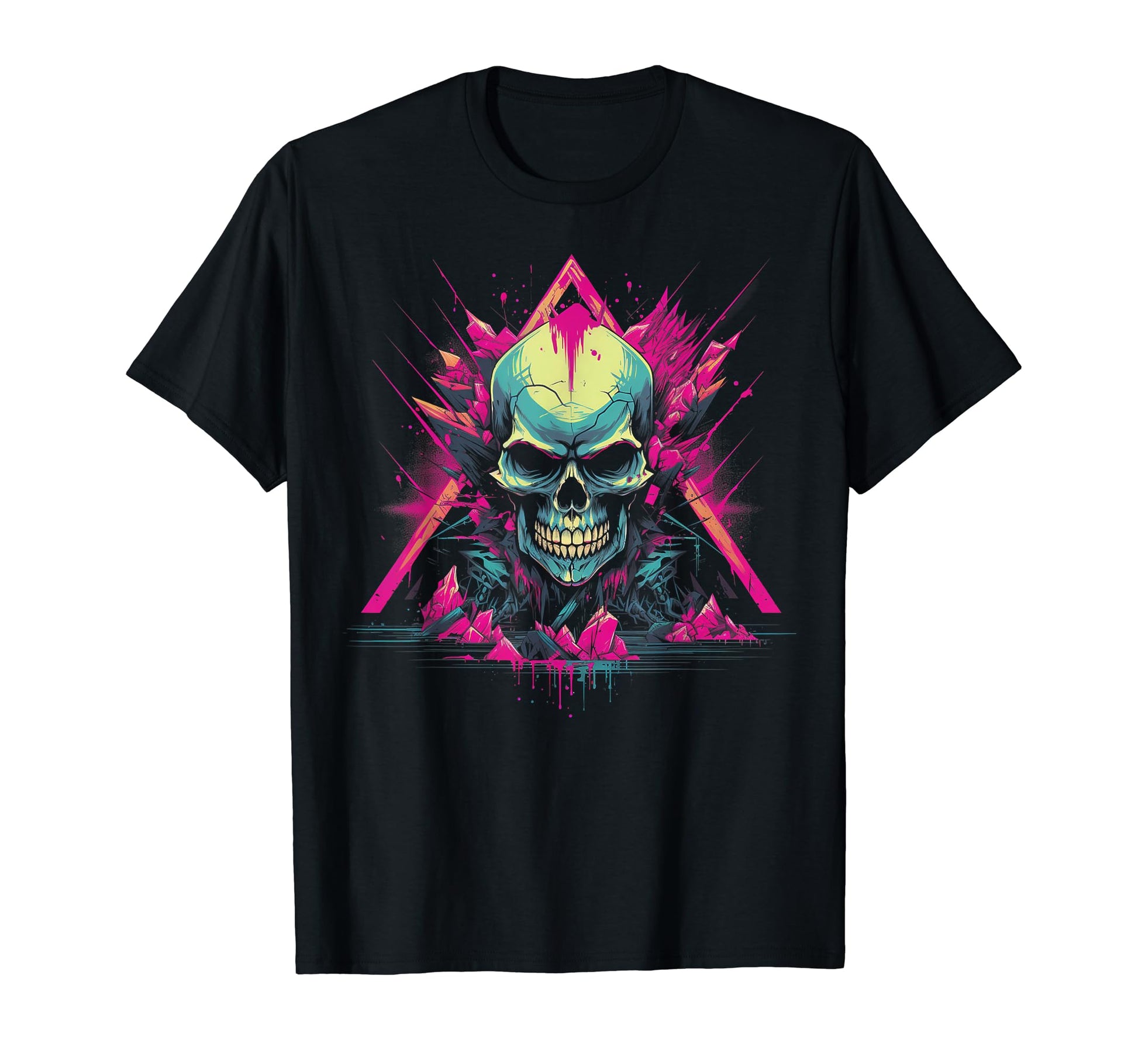 Skull Vaporwave Retrowave Aesthetic T-Shirt - Minimalist Print for Adults - T-Shirt, Sweatshirt, Hoodie