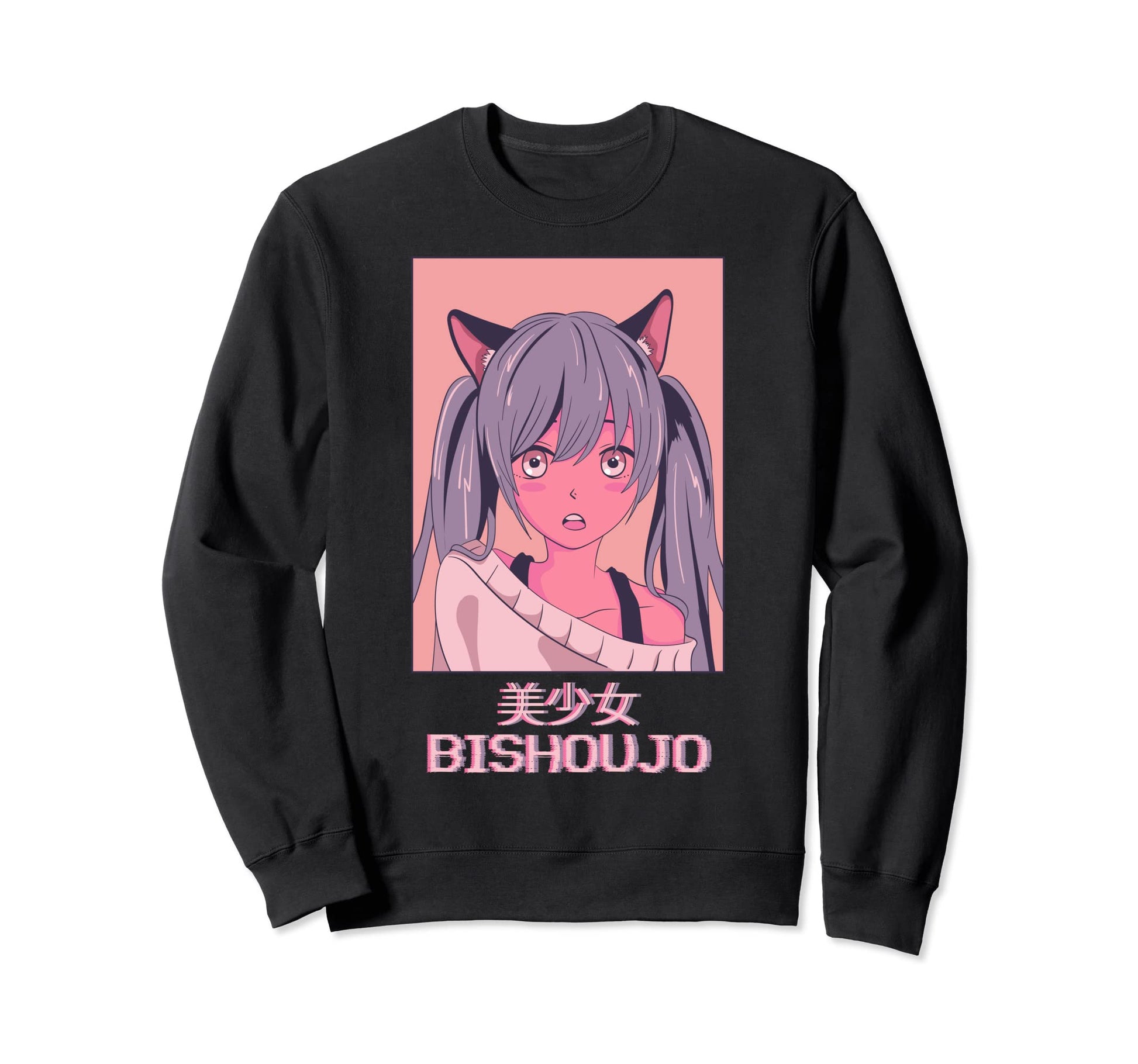 Anime Neko Japanese Vaporwave Sweatshirt - Novelty Apparel Men Women - T-Shirt, Sweatshirt, Hoodie