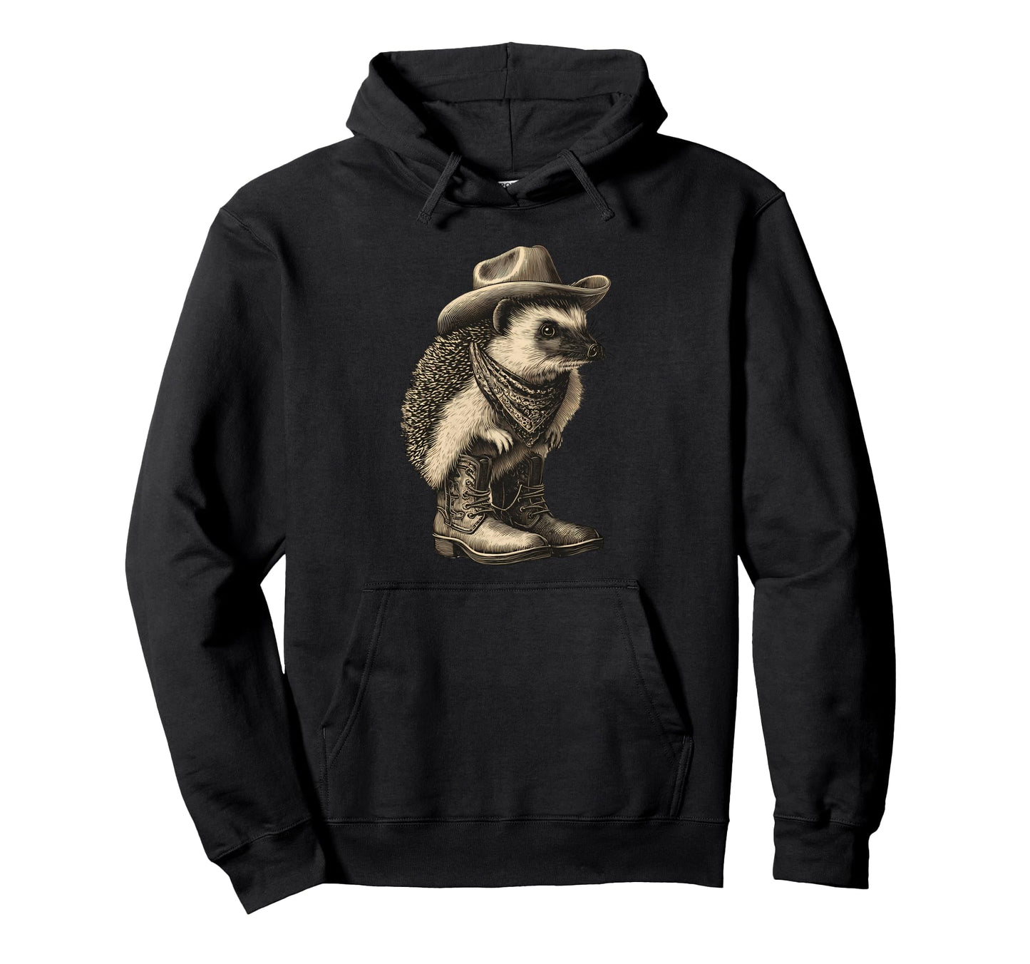 Hedgehog Cowboy Rodeo Cowgirl Hoodie - Fun Novelty Design for Adults - T-Shirt, Sweatshirt, Hoodie