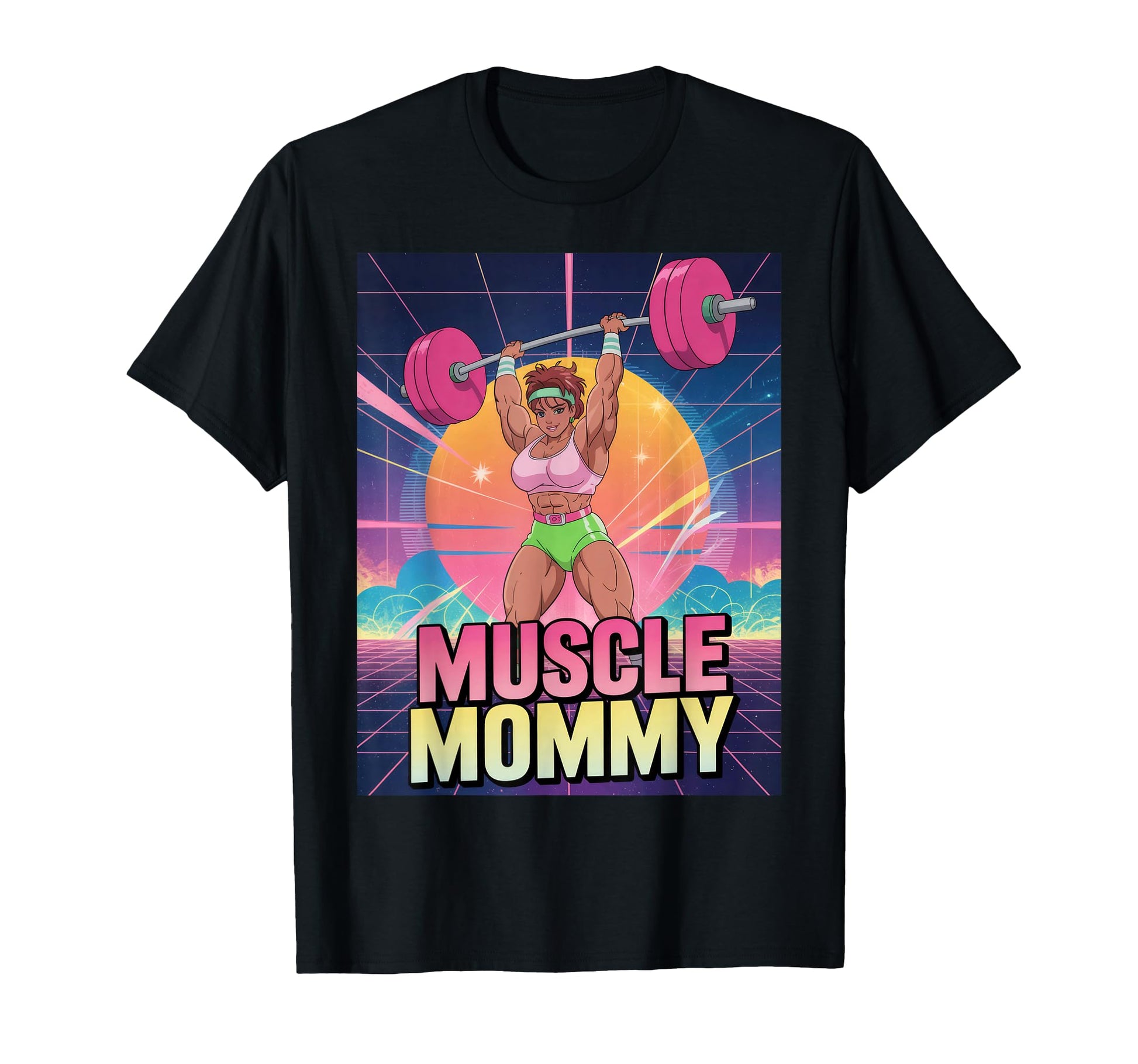 Anime Muscle Mommy Weightlifting T-Shirt - Novelty Apparel for Adults - T-Shirt, Sweatshirt, Hoodie