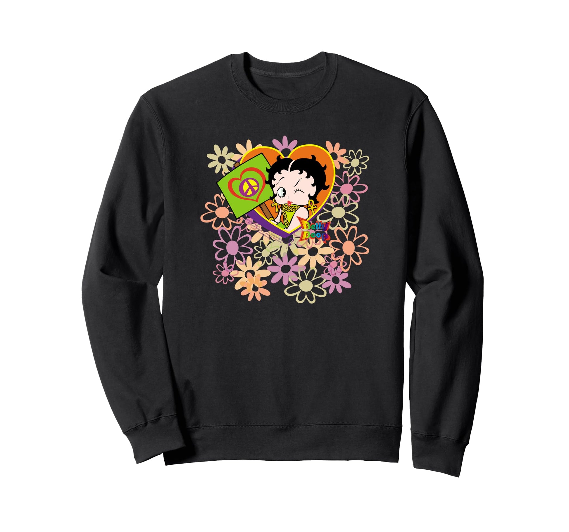 Betty Boop Peace Love And Boop Sweatshirt - Trendy Graphic for Adults - T-Shirt, Sweatshirt, Hoodie