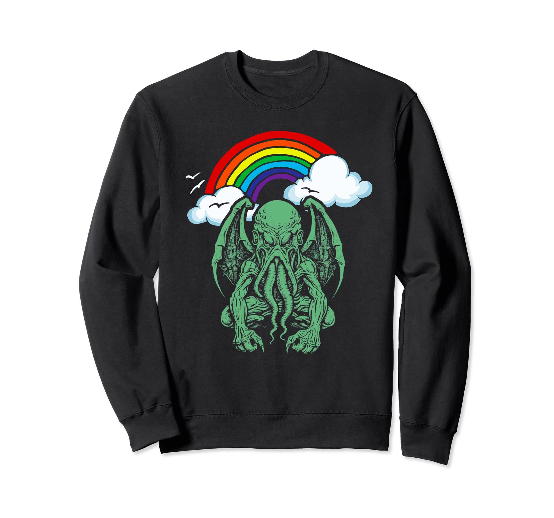 Happy Cthulhu Sarcastic Funny Sweatshirt - Trendy Graphic Men Women - T-Shirt, Sweatshirt, Hoodie