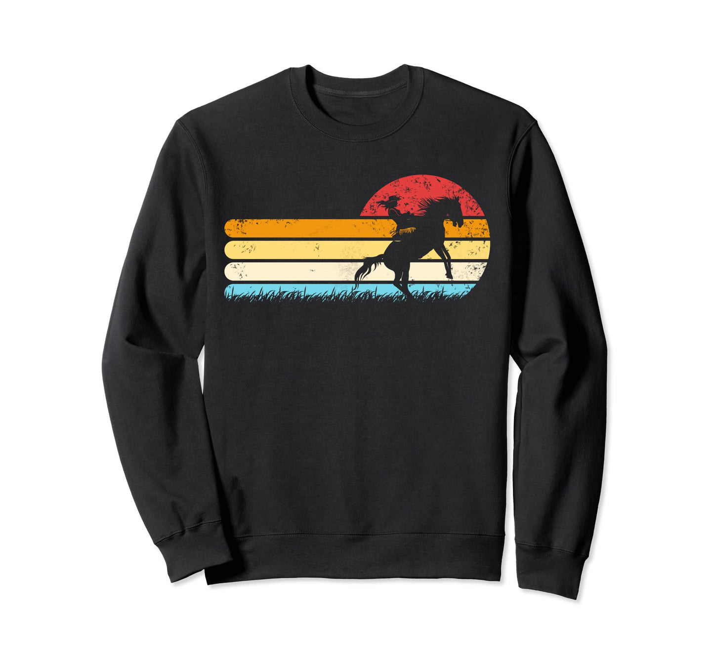 Cowgirl Bucking Bronco Rodeo Sweatshirt - Trendy Graphic Men Women - T-Shirt, Sweatshirt, Hoodie