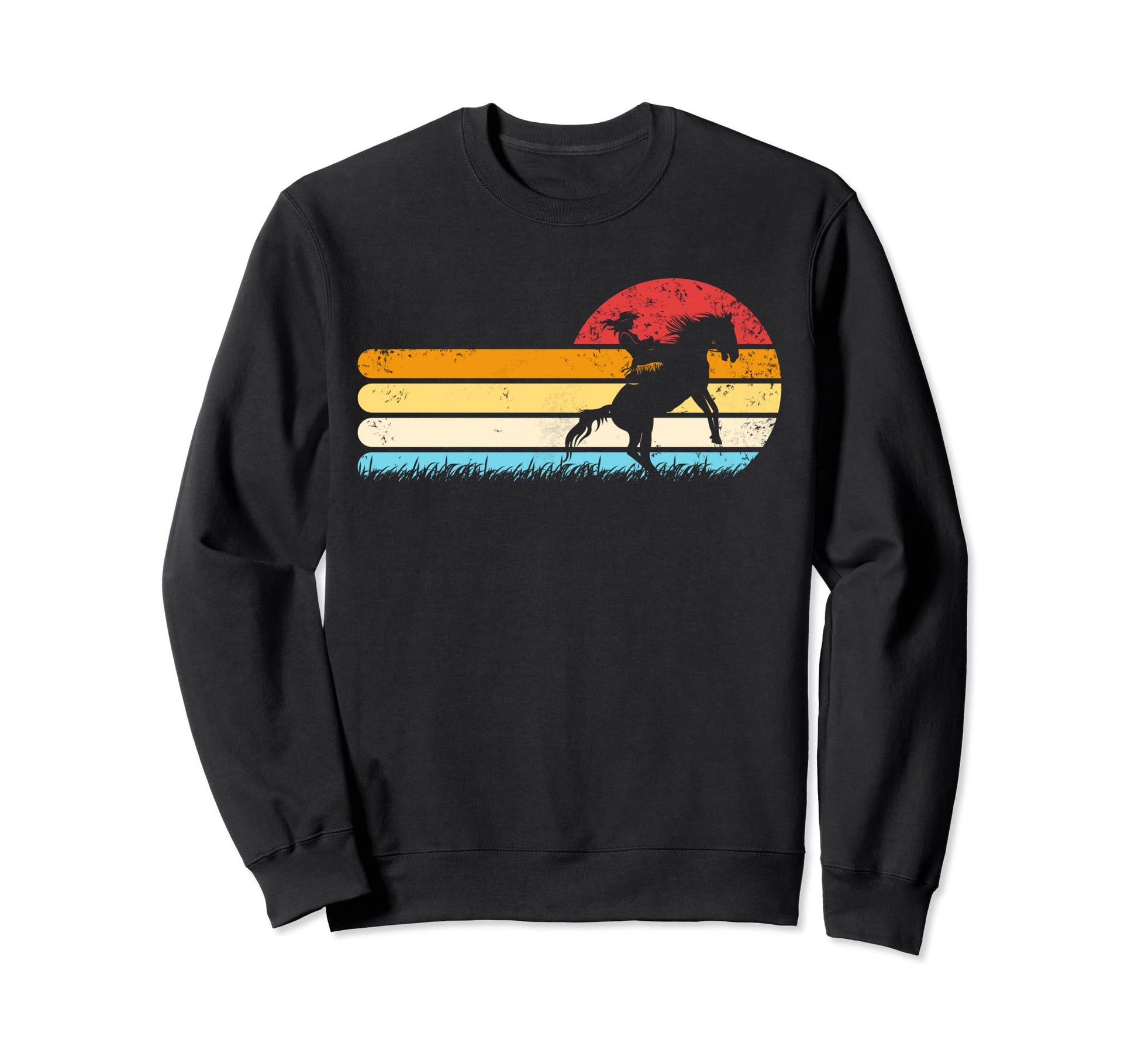 Cowgirl Bucking Bronco Rodeo Sweatshirt - Trendy Graphic Men Women - T-Shirt, Sweatshirt, Hoodie
