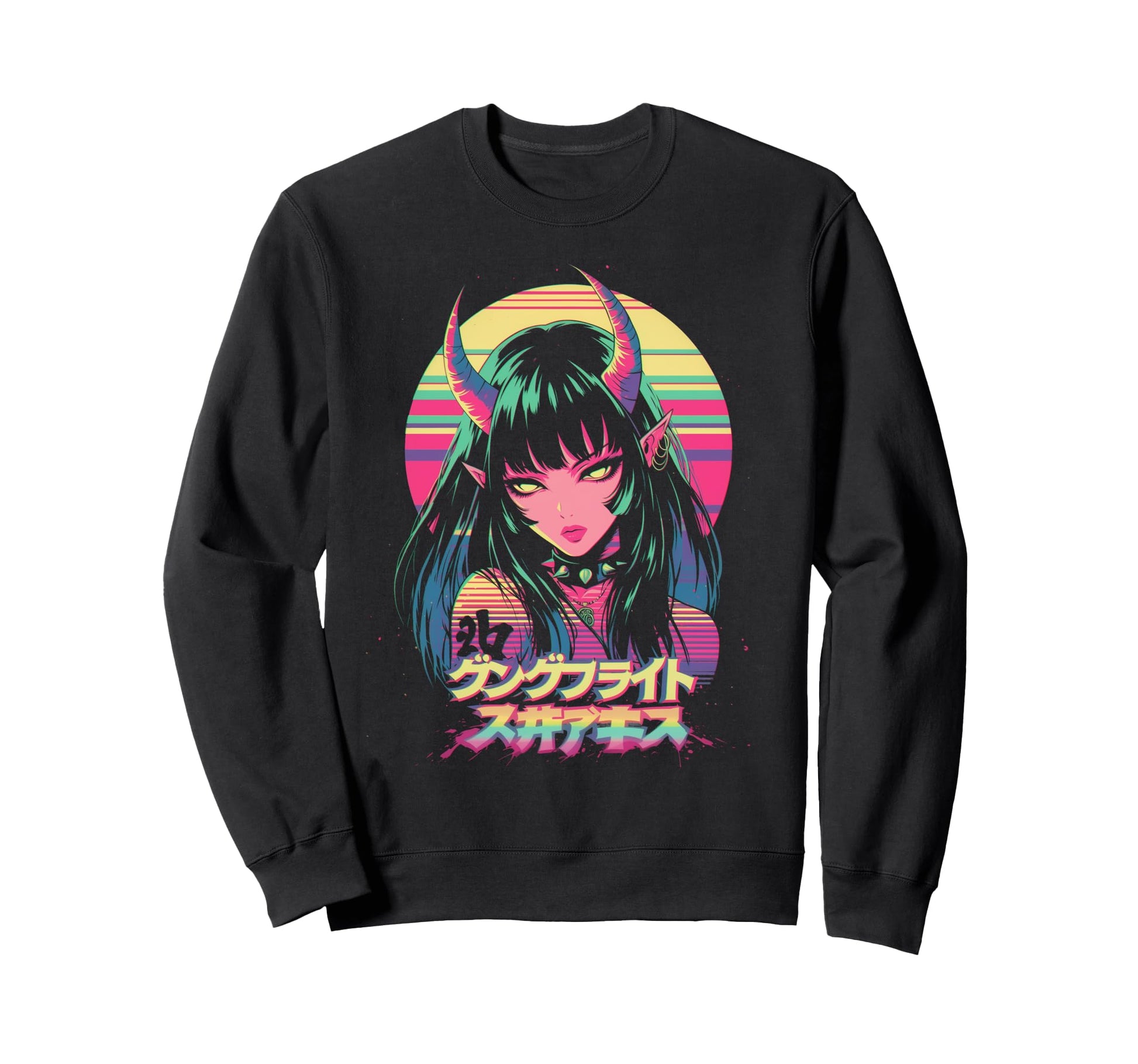 Goth Grunge Demon Anime Waifu Horror Sweatshirt - Minimalist Print Unisex - T-Shirt, Sweatshirt, Hoodie