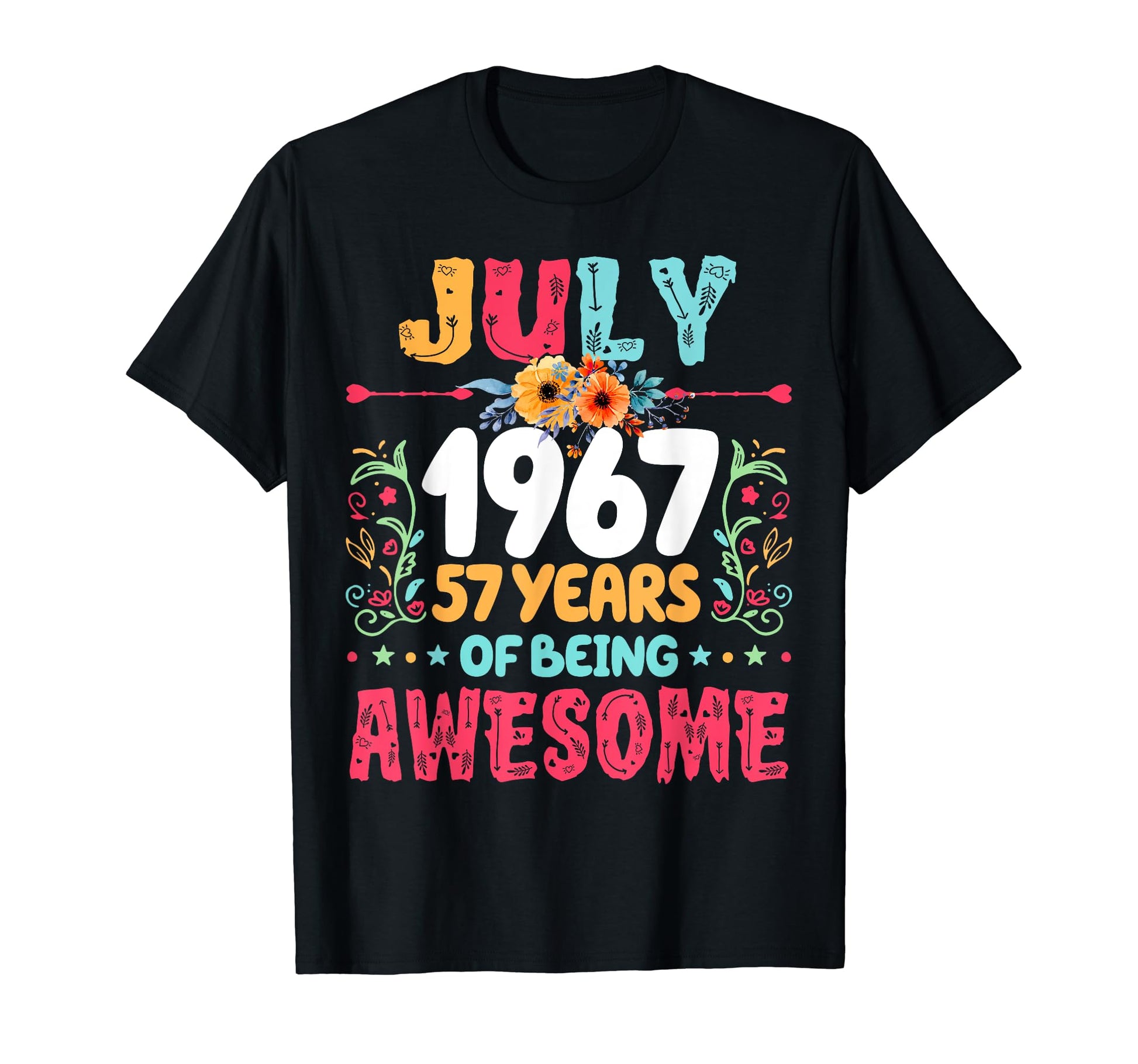 Since July 1967 57 Years Being T-Shirt - Custom Art Print for Adults - T-Shirt, Sweatshirt, Hoodie