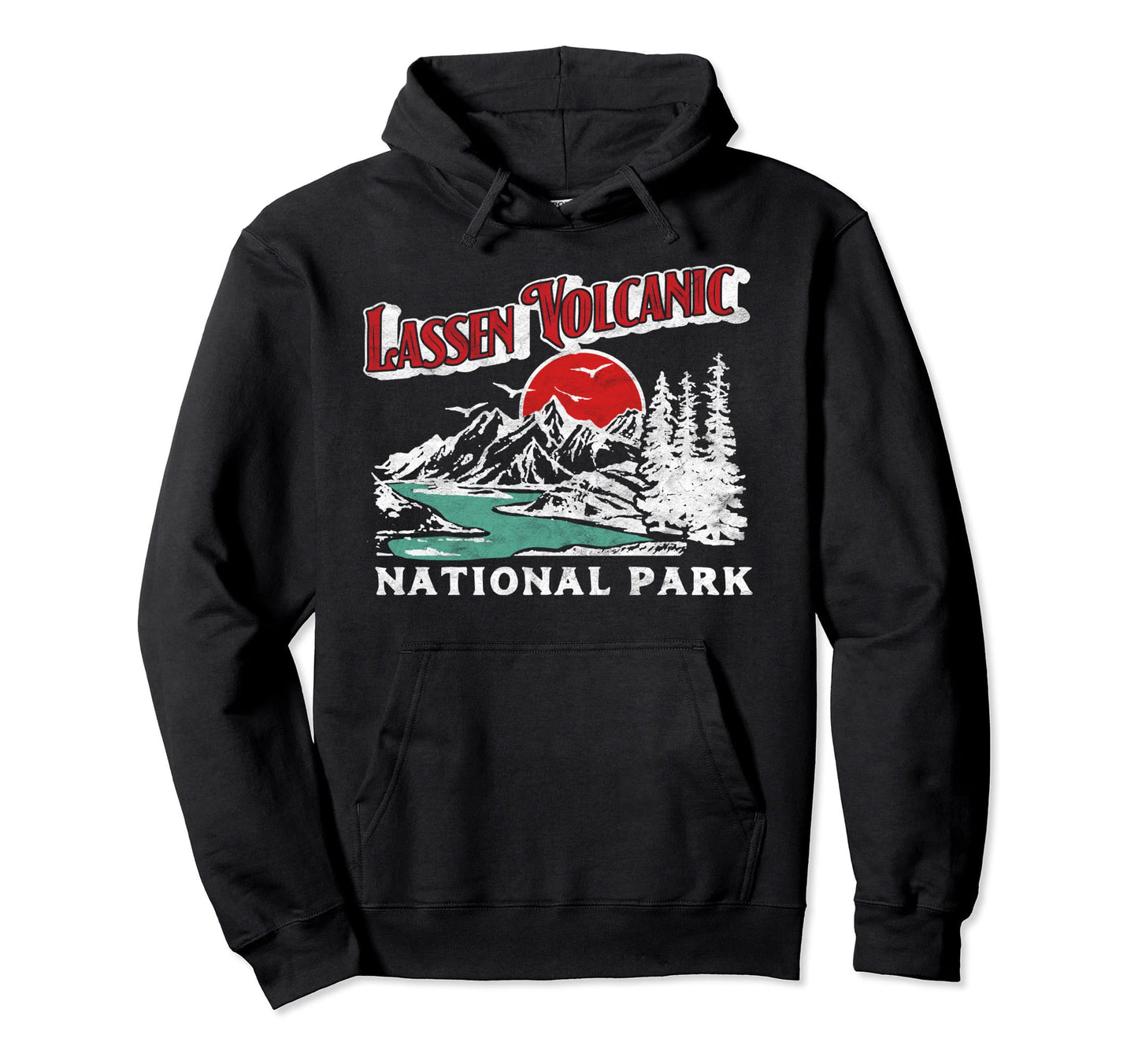 Lassen Volcanic National Park 80S Hoodie - Minimalist Print Unisex - T-Shirt, Sweatshirt, Hoodie