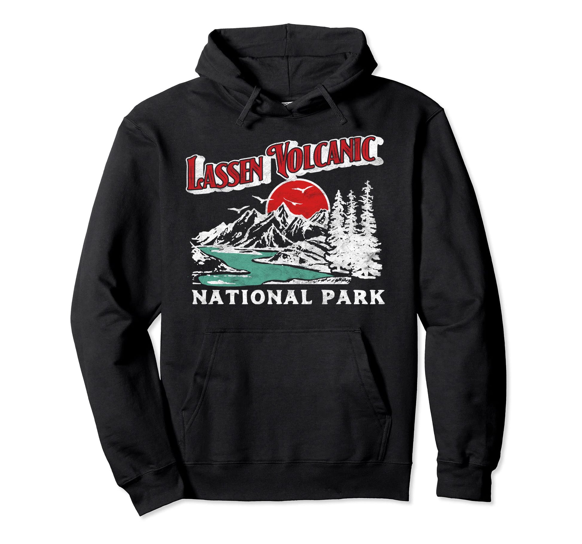 Lassen Volcanic National Park 80S Hoodie - Minimalist Print Unisex - T-Shirt, Sweatshirt, Hoodie