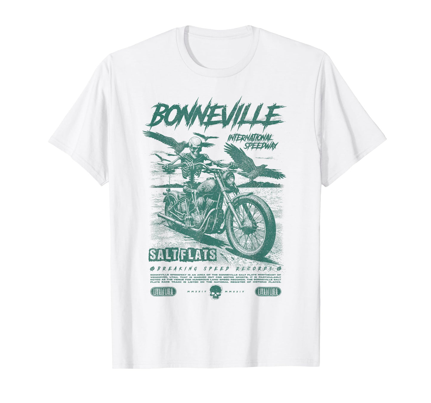Bonneville Salt Flats Motorcycle T-Shirt - Trendy Graphic for Adults - T-Shirt, Sweatshirt, Hoodie