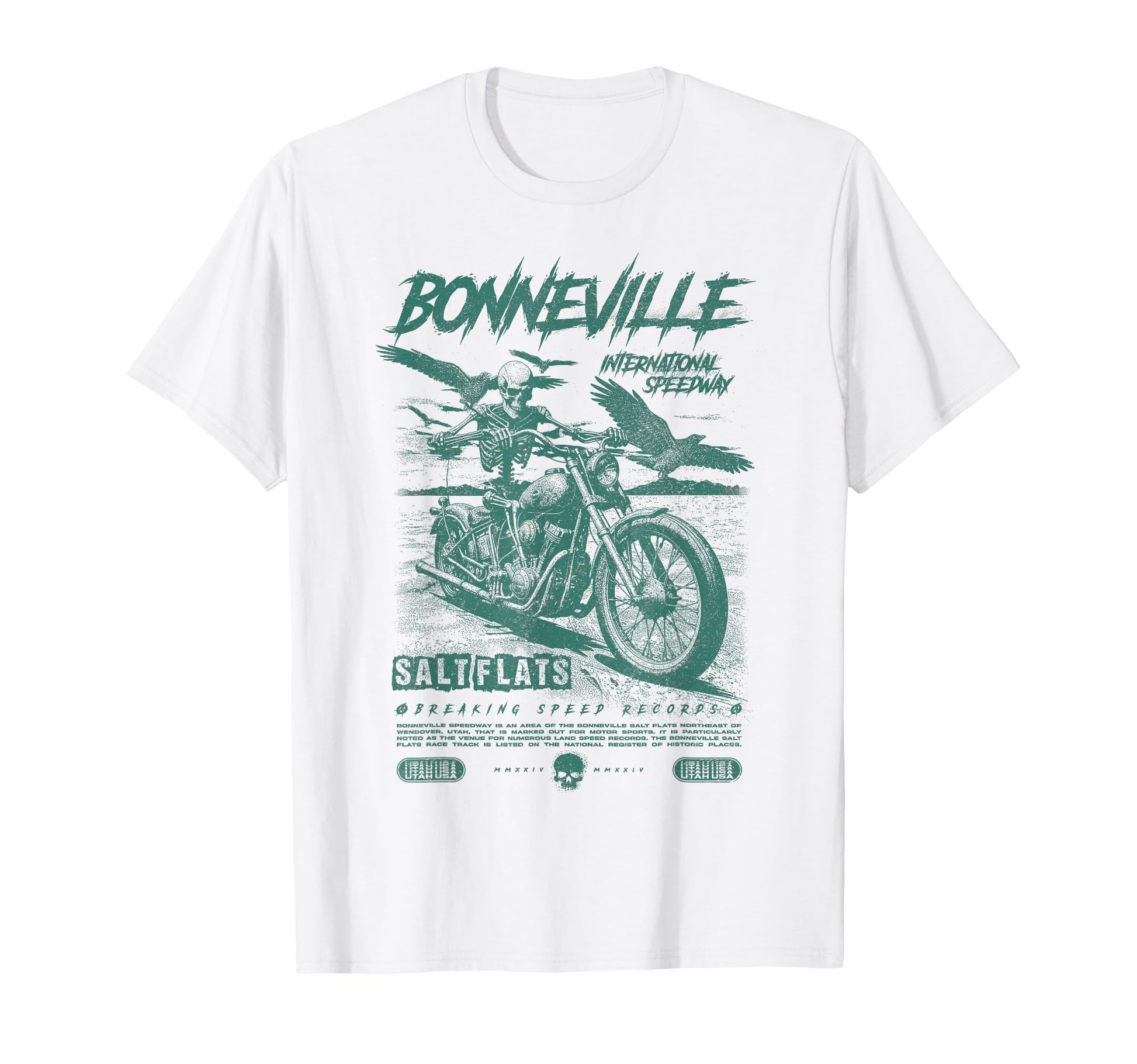 Bonneville Salt Flats Motorcycle T-Shirt - Trendy Graphic for Adults - T-Shirt, Sweatshirt, Hoodie