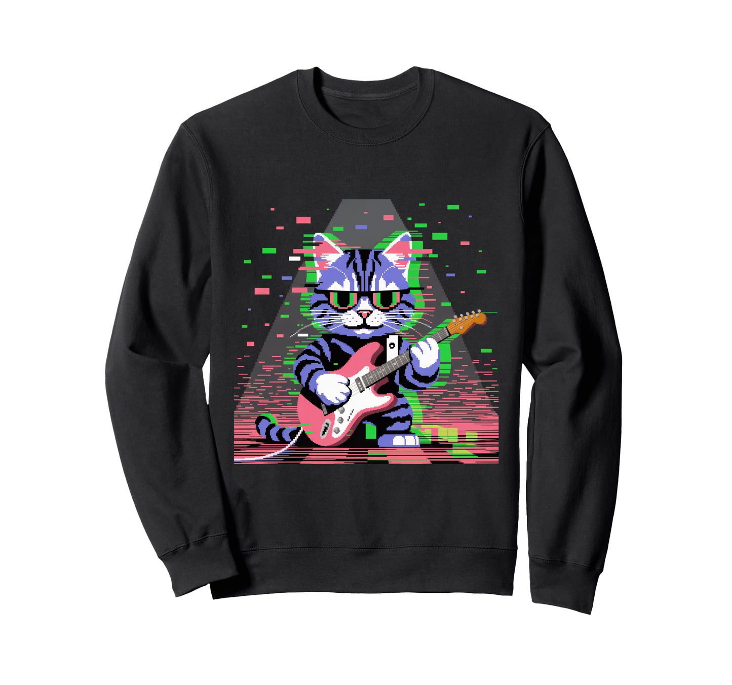 Japanese Vaporwave Cat Playing Sweatshirt - Streetwear Style Men Women - T-Shirt, Sweatshirt, Hoodie