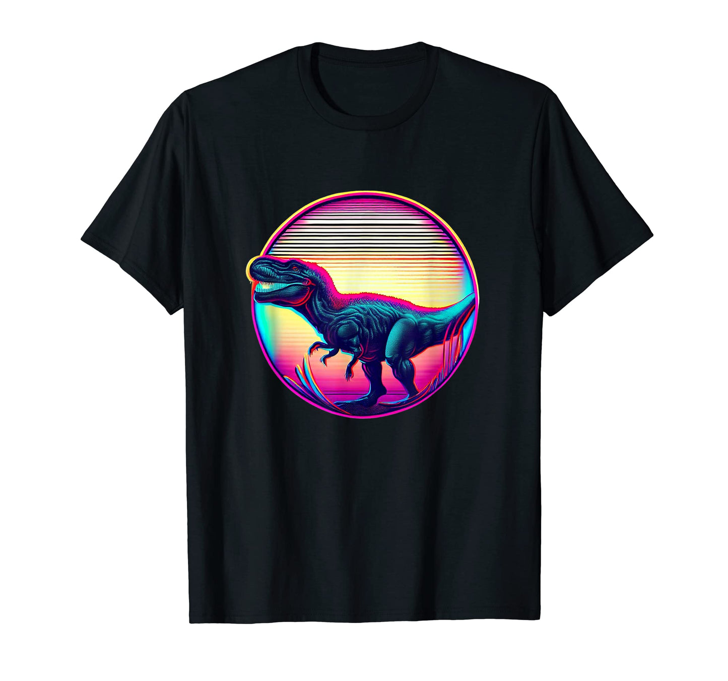 Retrowave Dinosaur T Rex 80S 70S T-Shirt - Fun Novelty Design Men Women - T-Shirt, Sweatshirt, Hoodie