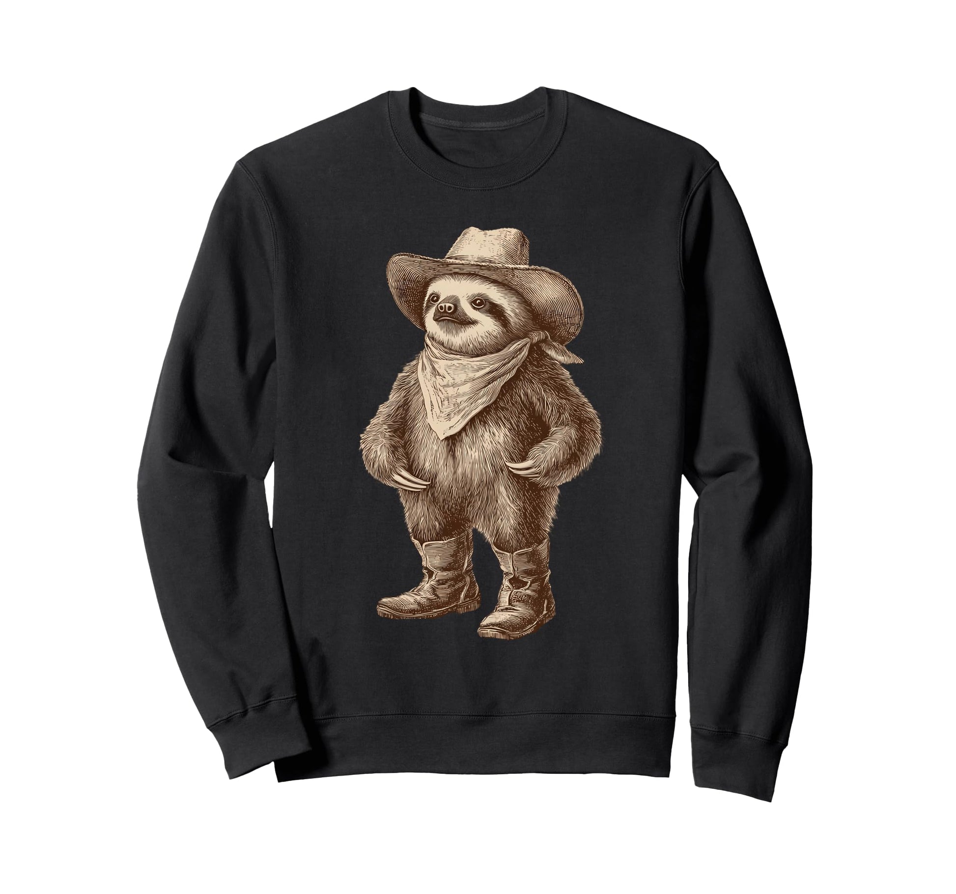 Sloth Cowboy Rodeo Cowgirl Western Sweatshirt - Custom Art Print Unisex - T-Shirt, Sweatshirt, Hoodie