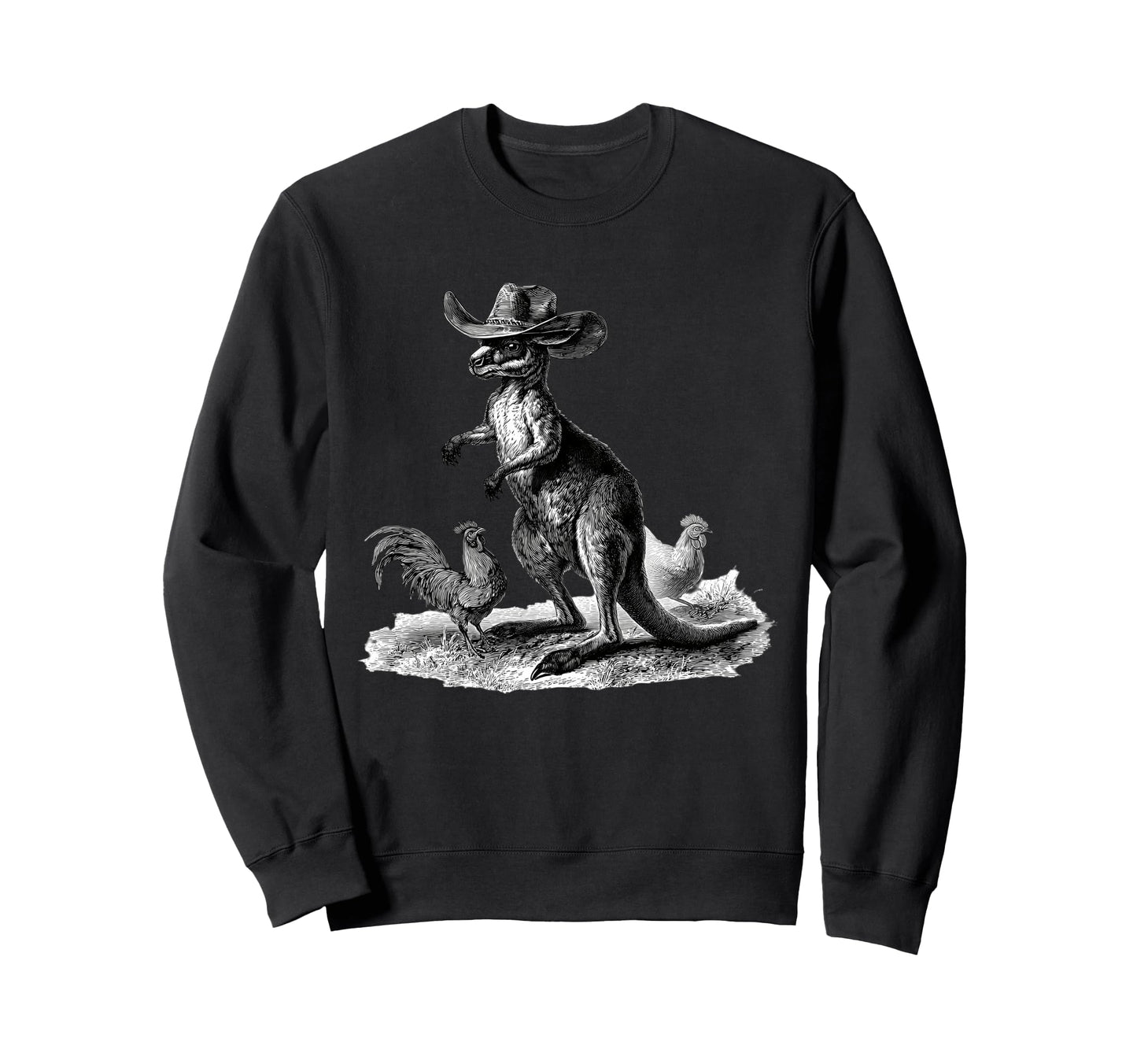 Kangaroo Cowboy Rodeo Australia Sweatshirt - Custom Art Print for Adults - T-Shirt, Sweatshirt, Hoodie