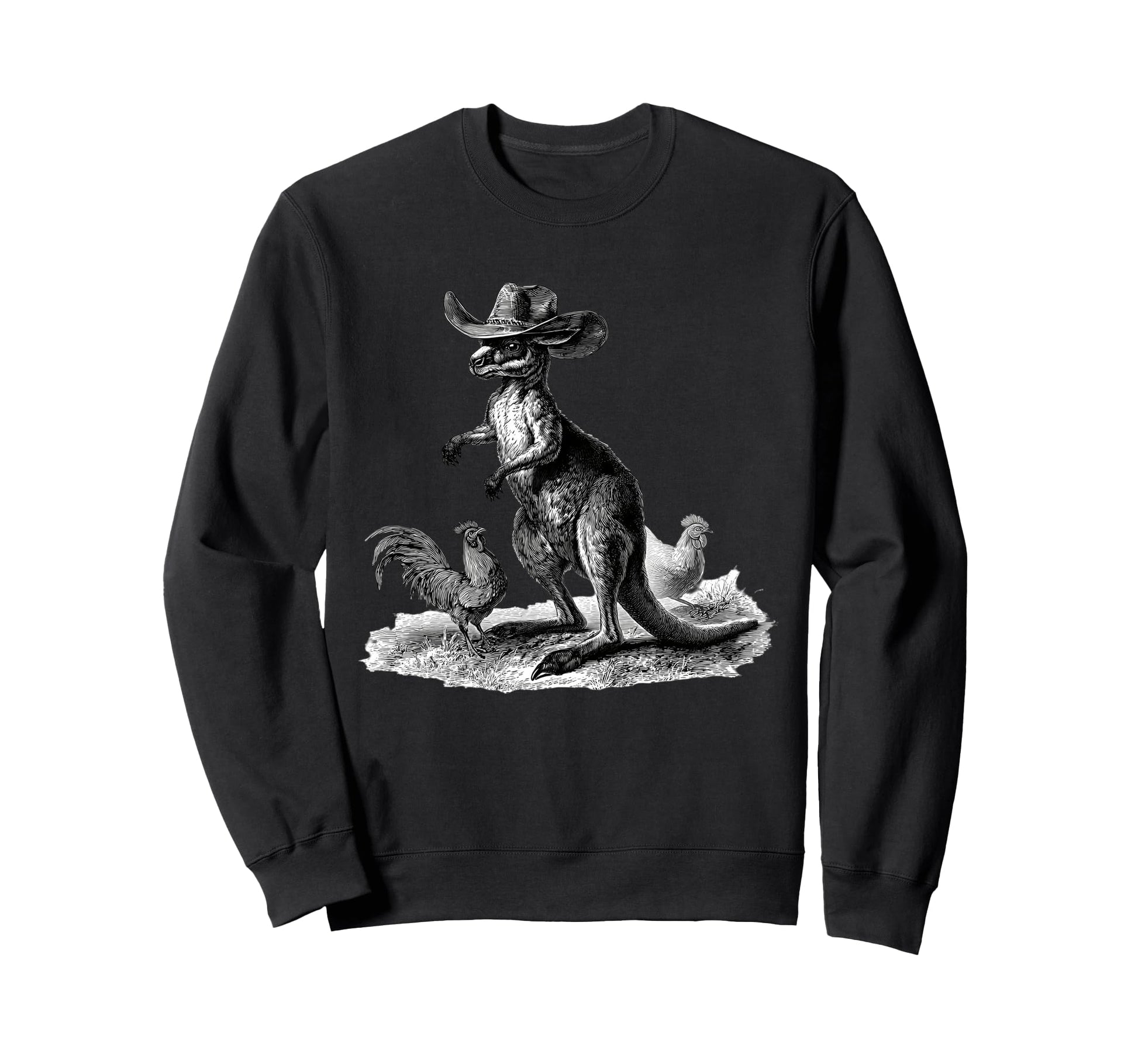 Kangaroo Cowboy Rodeo Australia Sweatshirt - Custom Art Print for Adults - T-Shirt, Sweatshirt, Hoodie
