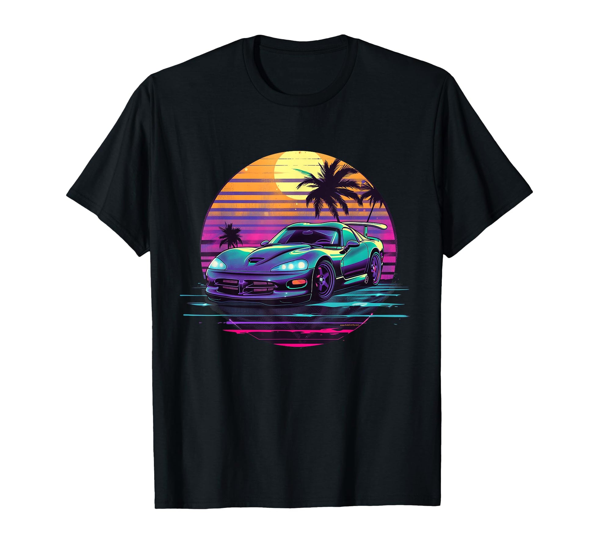 Synthwave Sports Car Race Car Guy T-Shirt - Aesthetic Graphic Unisex - T-Shirt, Sweatshirt, Hoodie