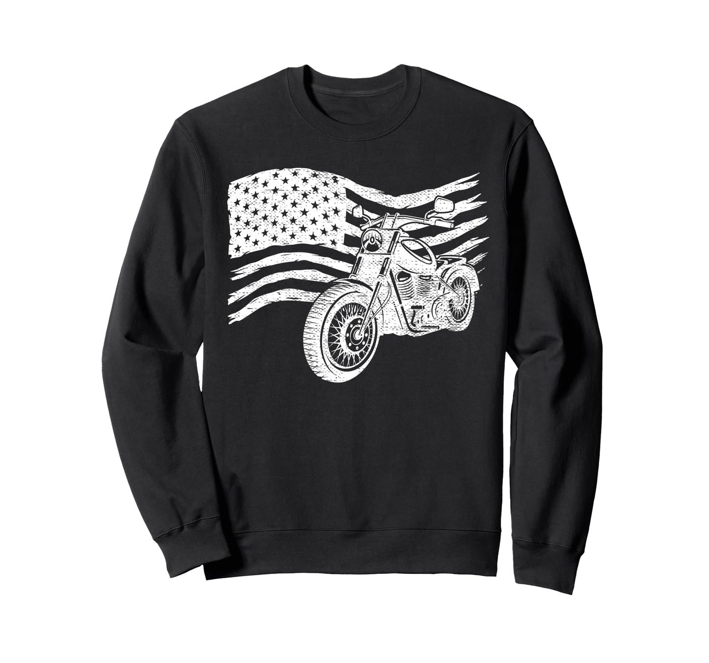 National Motorcycle American Us Flag Sweatshirt - Aesthetic Graphic Unisex - T-Shirt, Sweatshirt, Hoodie