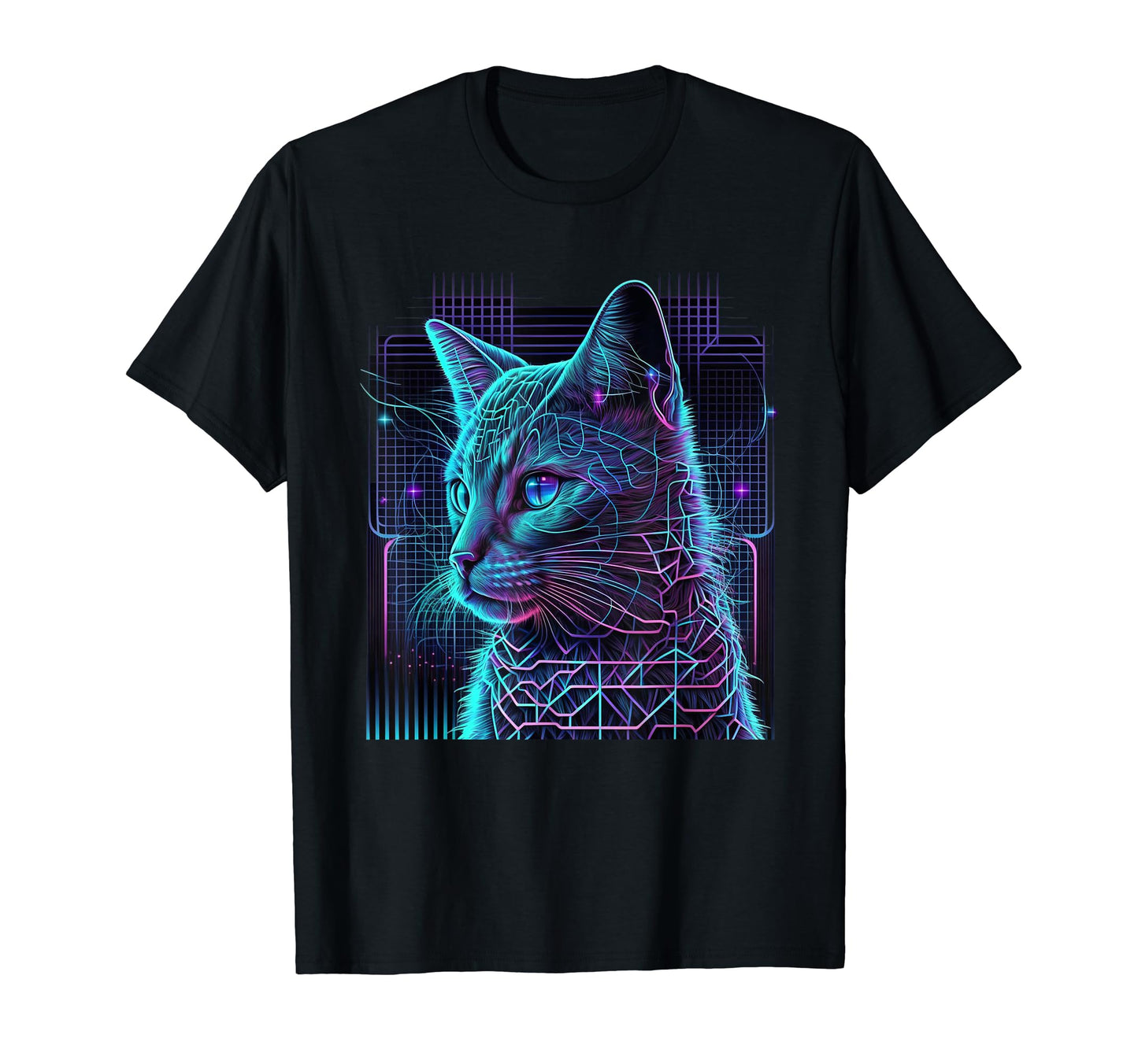 Vaporwave Aesthetic Futurism Cat T-Shirt - Unique Graphic for Adults - T-Shirt, Sweatshirt, Hoodie