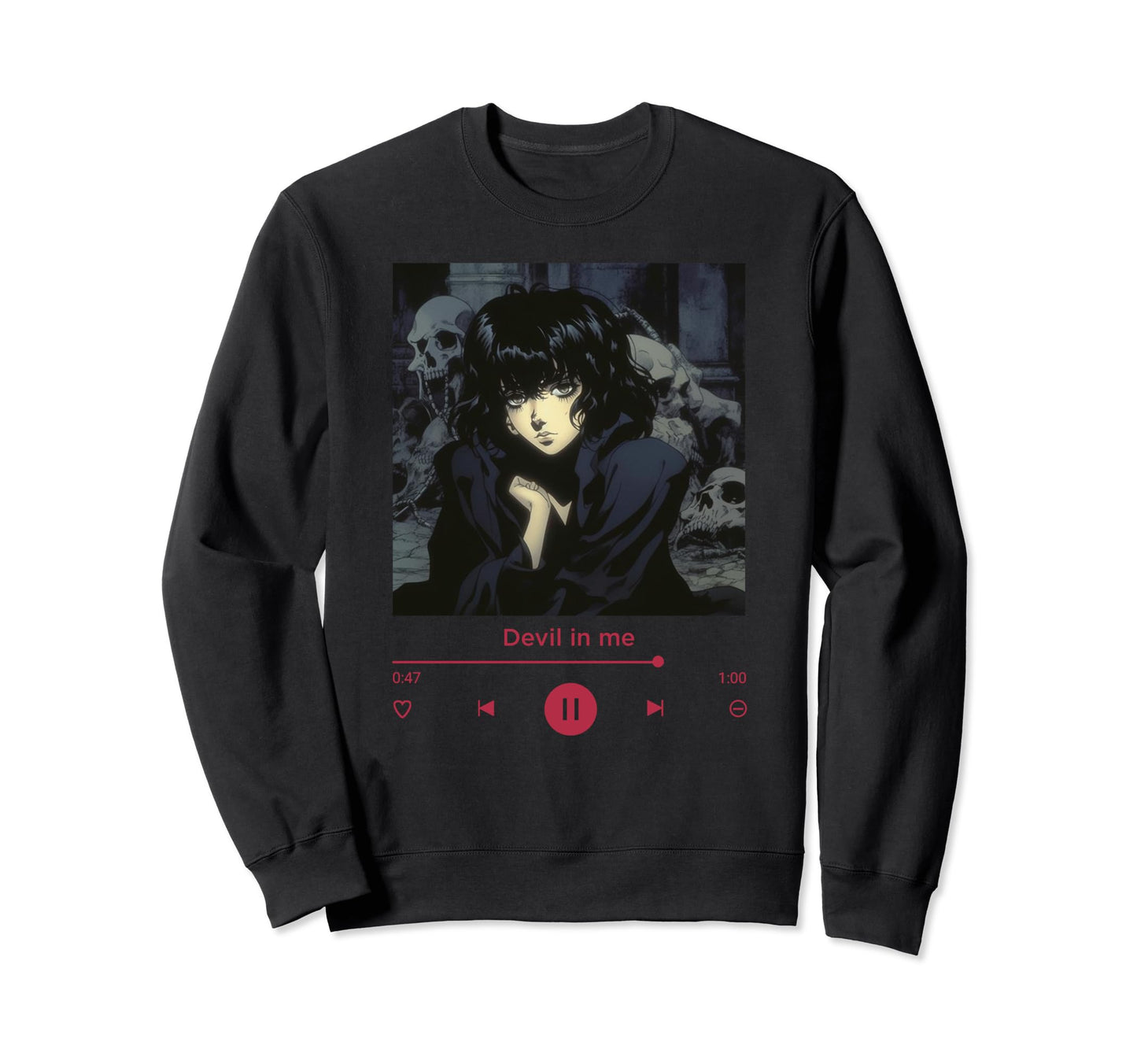Dark Anime Lover Music Eyes Sweatshirt - Streetwear Style for Adults - T-Shirt, Sweatshirt, Hoodie