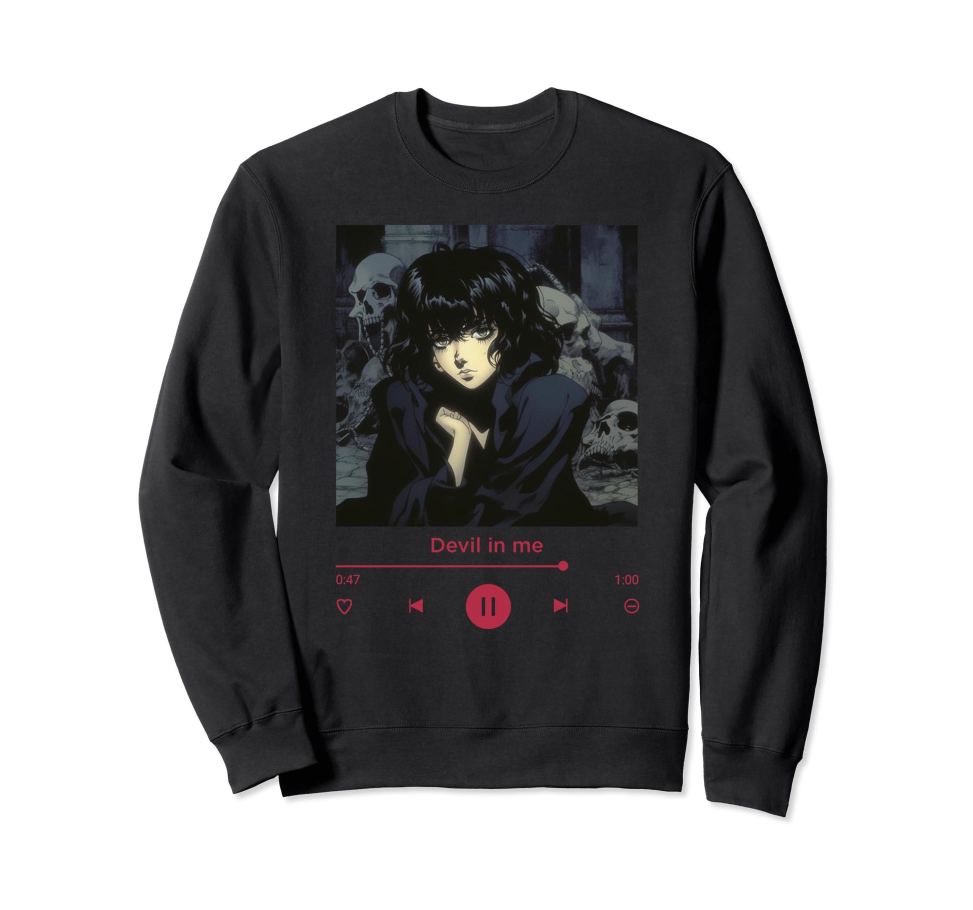 Dark Anime Lover Music Eyes Sweatshirt - Streetwear Style for Adults - T-Shirt, Sweatshirt, Hoodie