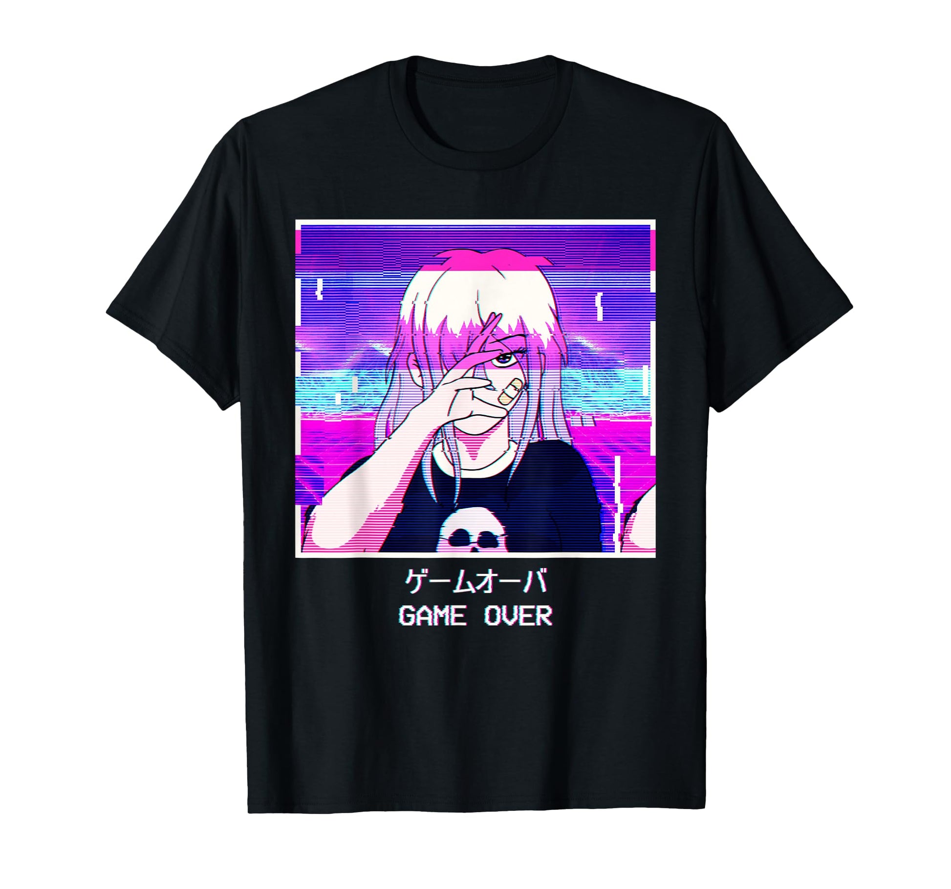Anime Game Over Japanese Vaporwave T-Shirt - Novelty Apparel Men Women - T-Shirt, Sweatshirt, Hoodie