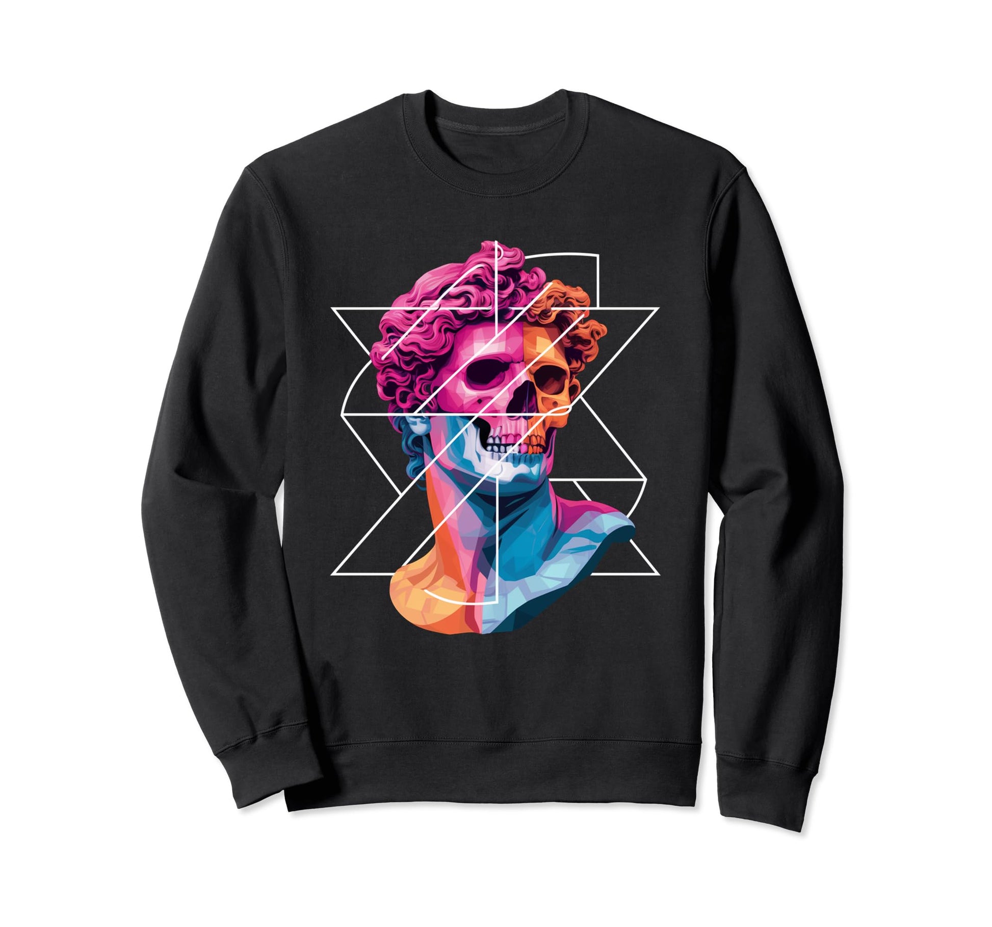 Statue David Bust Vaporwave Sweatshirt - Graphic Print for Adults - T-Shirt, Sweatshirt, Hoodie