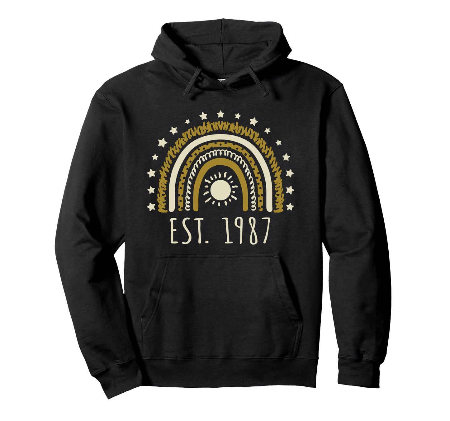 Est 1987 Rainbow Established 1987 Hoodie - Fun Novelty Design Men Women - T-Shirt, Sweatshirt, Hoodie