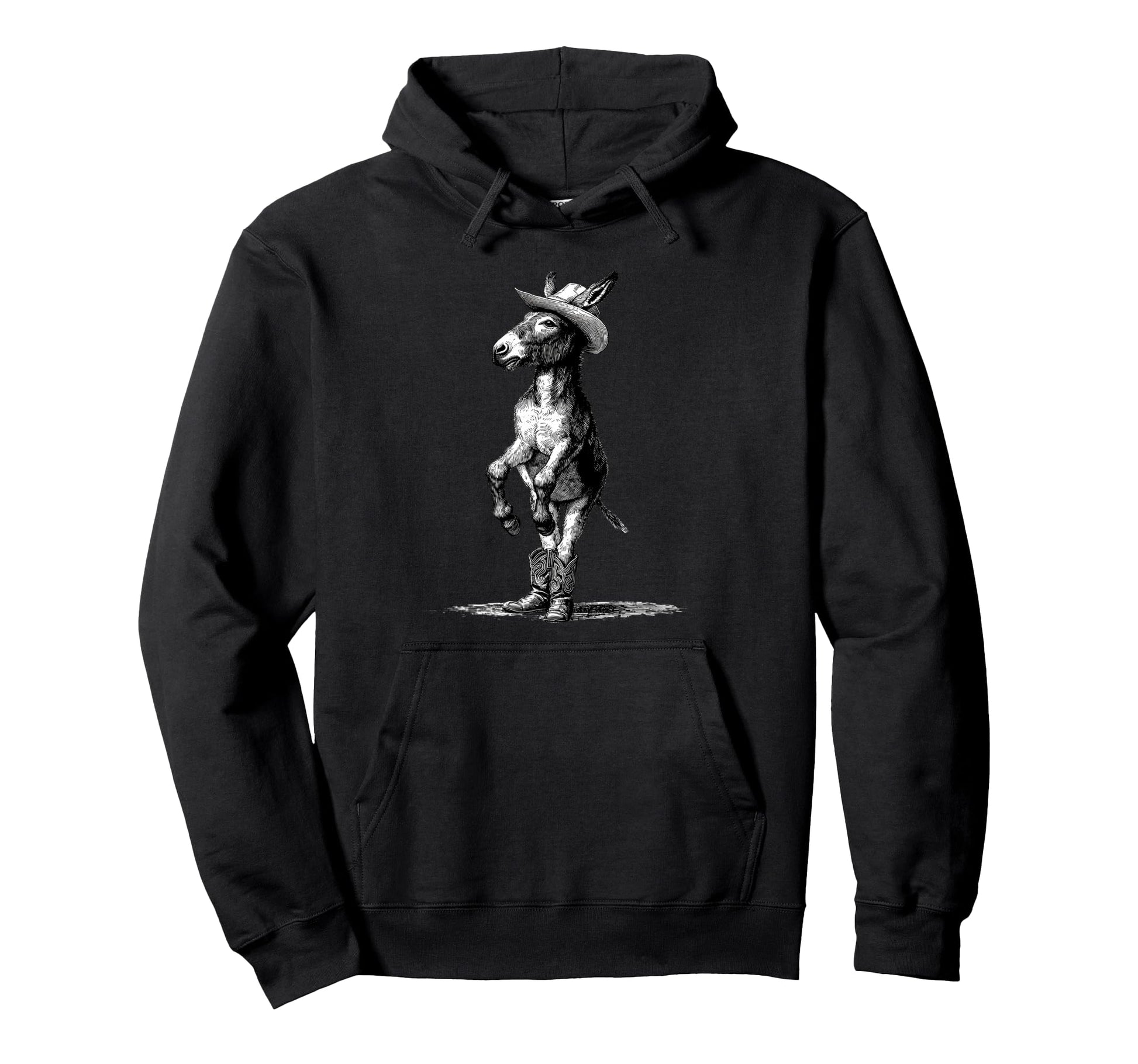 Donkey Cowboy Rodeo Cowgirl Western Hoodie - Streetwear Style for Adults - T-Shirt, Sweatshirt, Hoodie