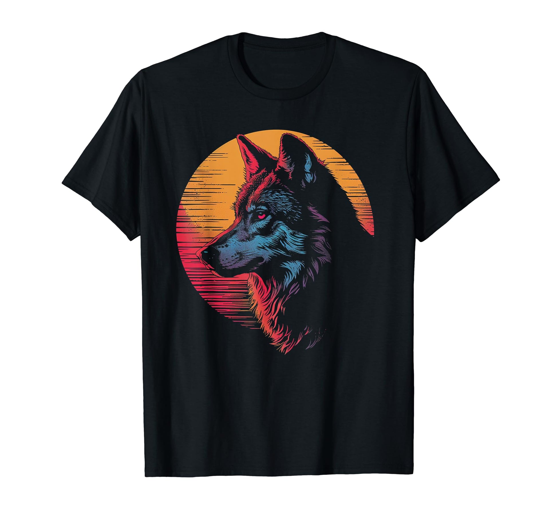 Wolf Vaporwave Aesthetic Synthwave T-Shirt - Streetwear Style for Adults - T-Shirt, Sweatshirt, Hoodie