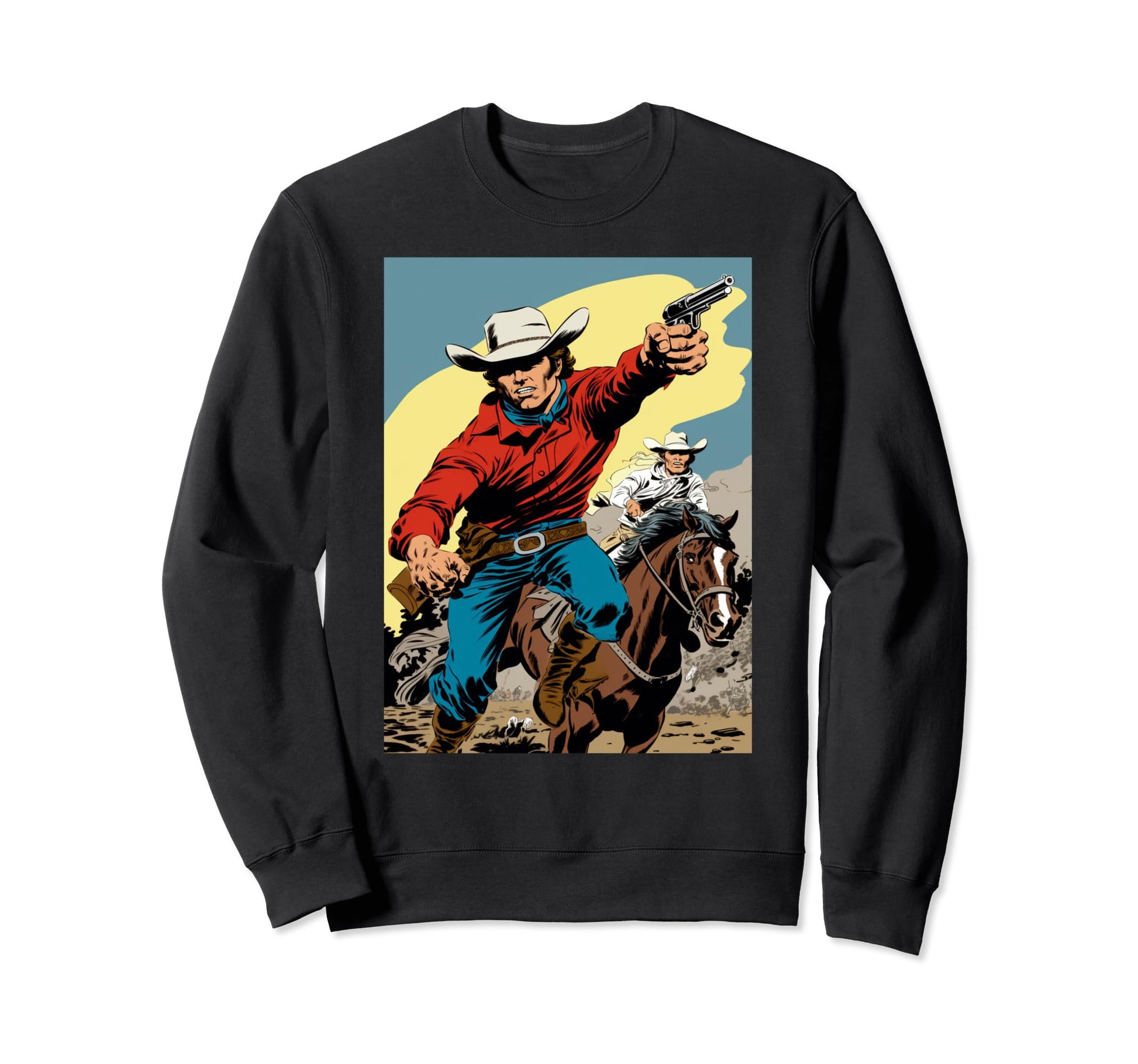 No 3 Cowboy Country Comic Western Sweatshirt - Minimalist Print for Adults - T-Shirt, Sweatshirt, Hoodie
