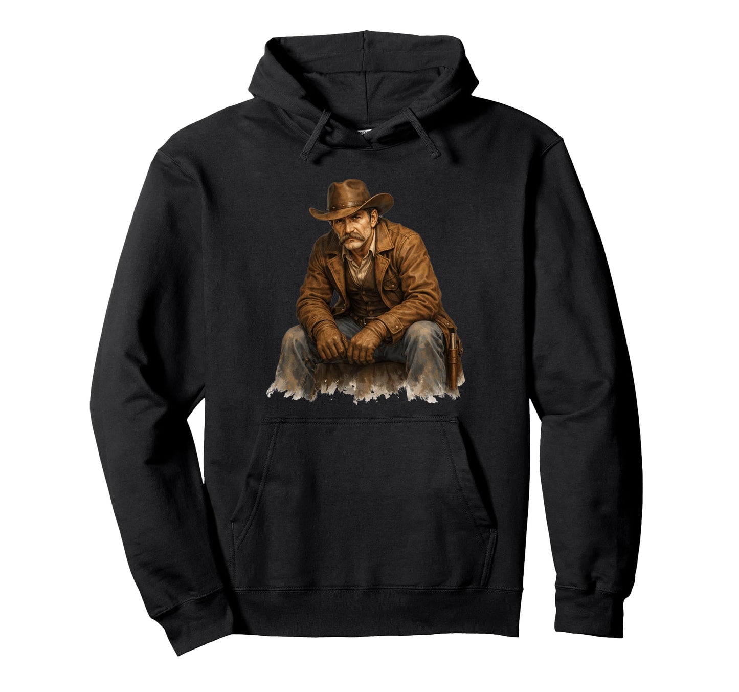 Western Cowboy Heritage Illustration Hoodie - Graphic Print Unisex - T-Shirt, Sweatshirt, Hoodie