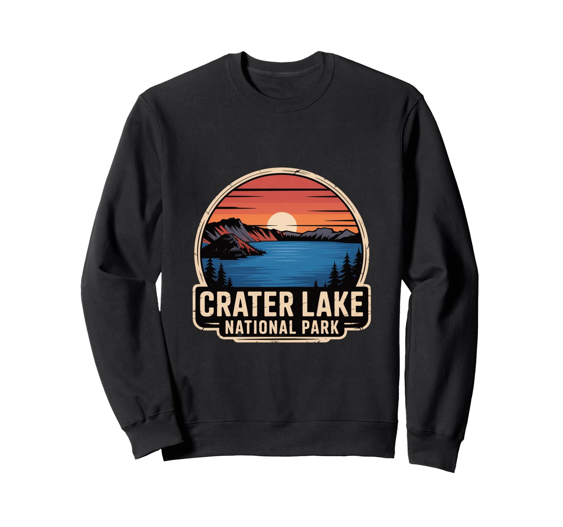 Crater Lake National Park Sunset Sweatshirt - Aesthetic Graphic for Adults - T-Shirt, Sweatshirt, Hoodie