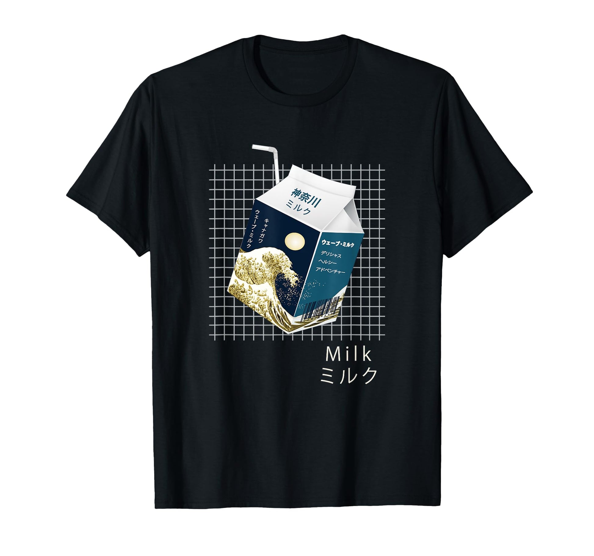 Kanagawa Big Wave Milk Vaporwave T-Shirt - Custom Art Print Men Women - T-Shirt, Sweatshirt, Hoodie
