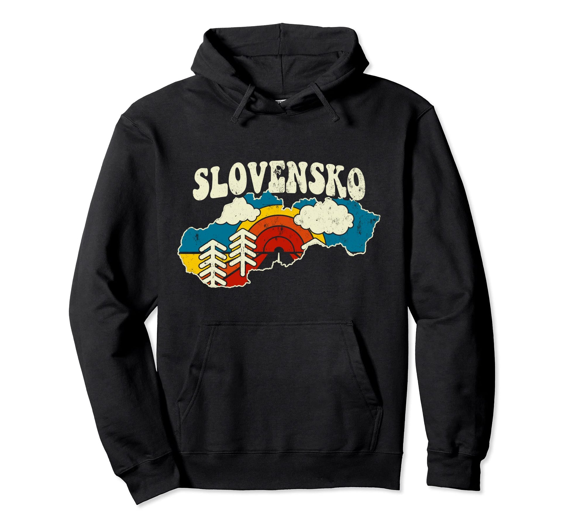 Slovakia Slovakian Country Rainbow 70S Hoodie - Unique Graphic for Adults - T-Shirt, Sweatshirt, Hoodie