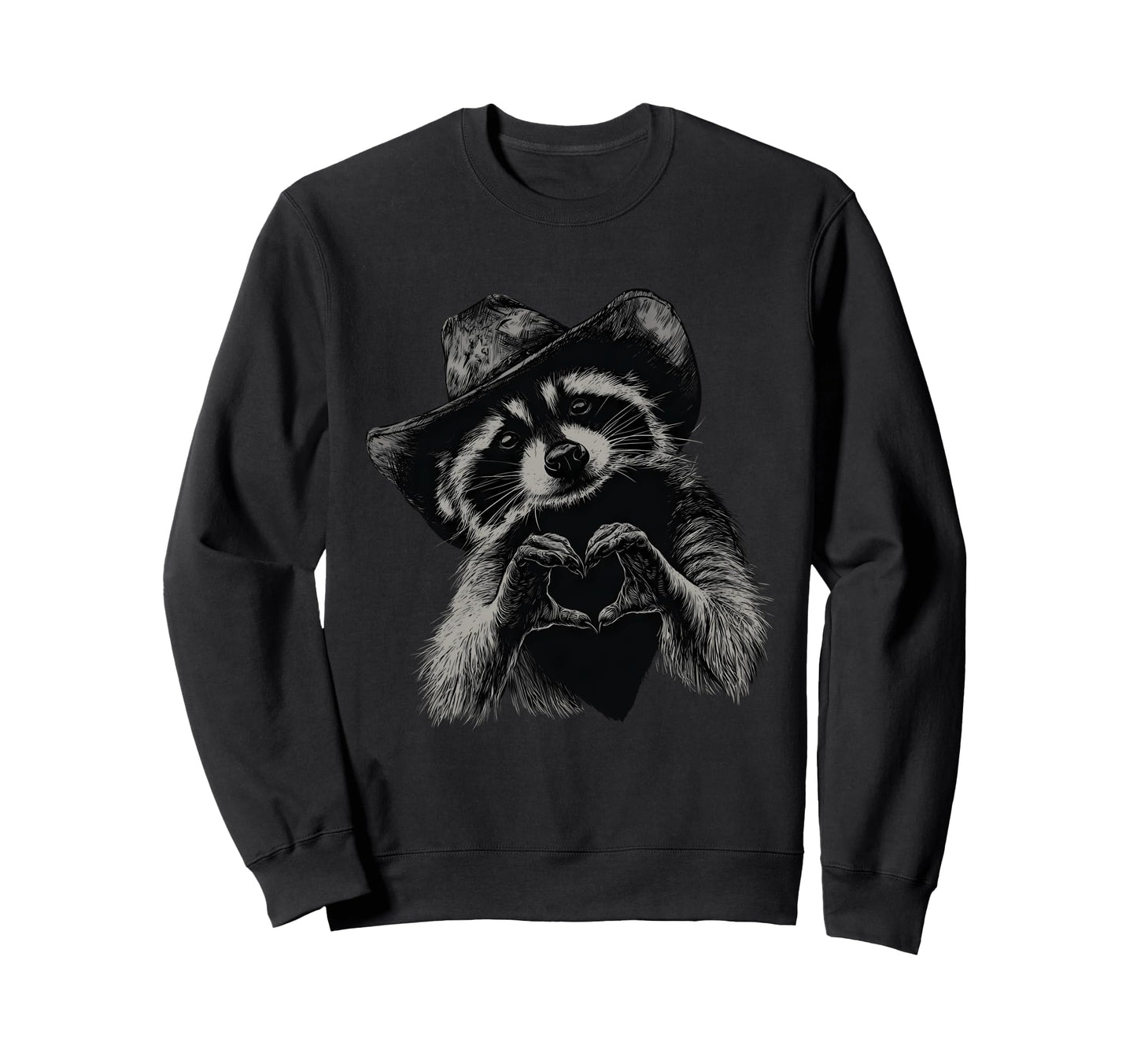 Raccoon Cowboy Rodeo Cowgirl Western Sweatshirt - Graphic Print Unisex - T-Shirt, Sweatshirt, Hoodie