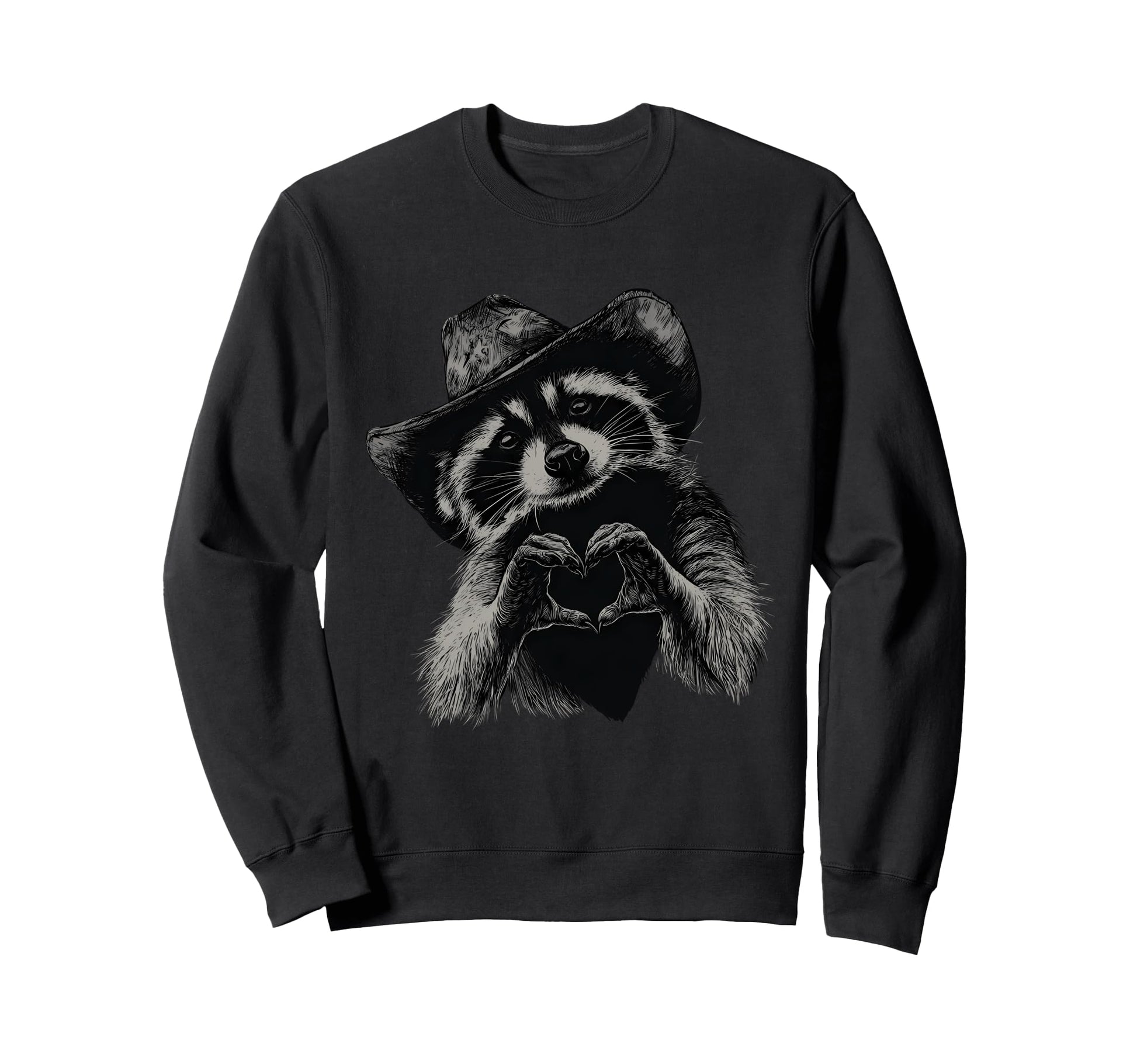 Raccoon Cowboy Rodeo Cowgirl Western Sweatshirt - Graphic Print Unisex - T-Shirt, Sweatshirt, Hoodie