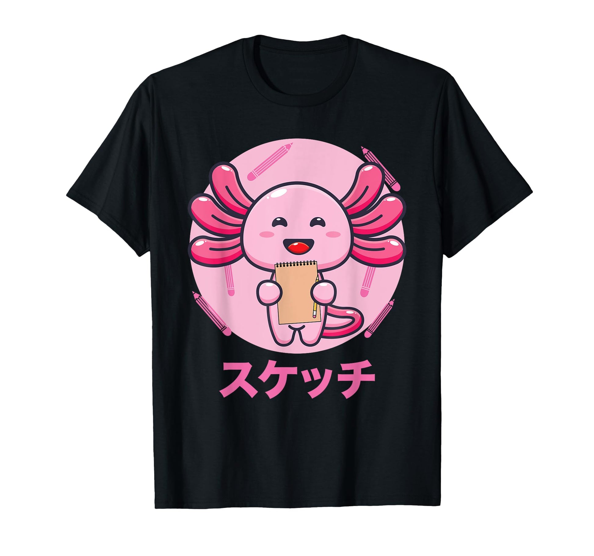 Axolotl Sketching Vaporwave Aesthetics T-Shirt - Unique Graphic Unisex - T-Shirt, Sweatshirt, Hoodie