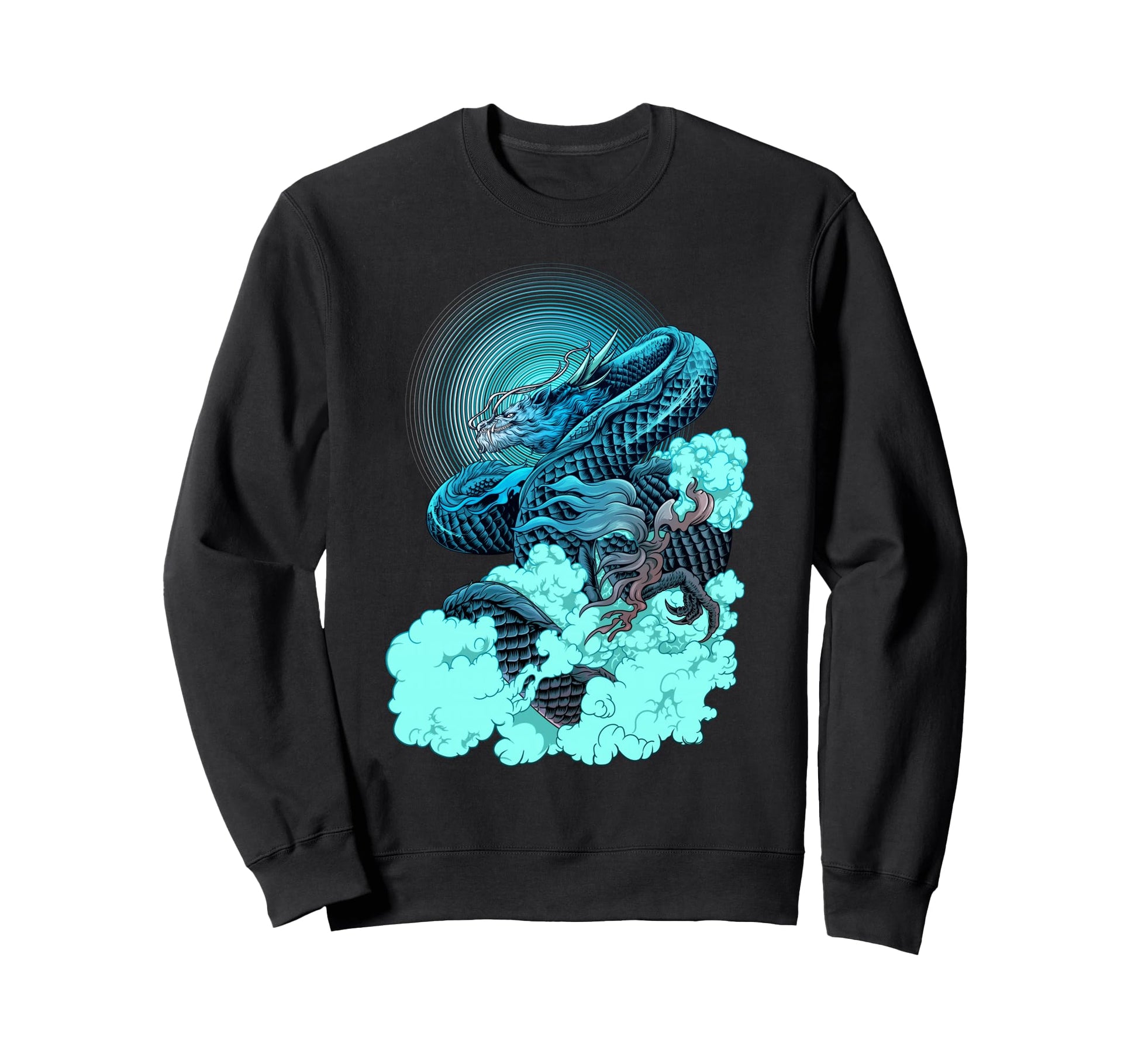 Japanese Dragon Aesthetic Edgy Sweatshirt - Minimalist Print for Adults - T-Shirt, Sweatshirt, Hoodie