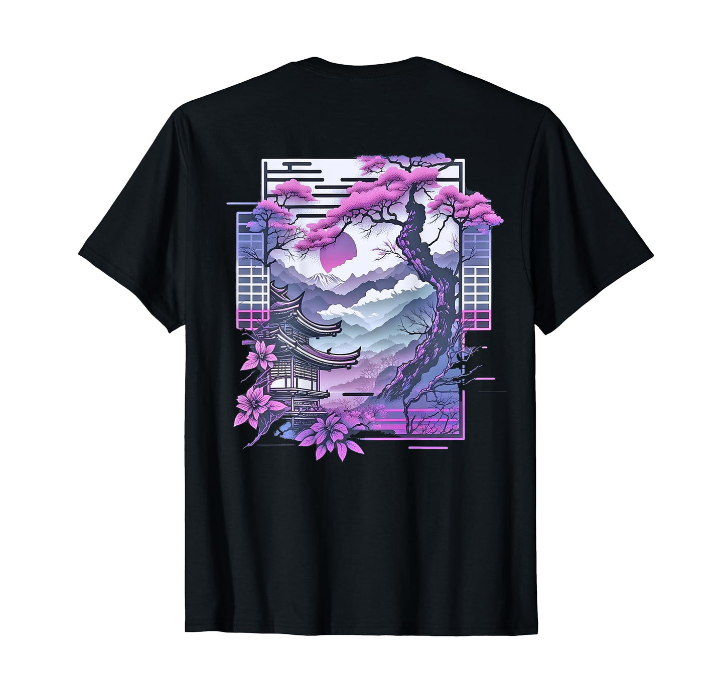 Vaporwave Japan City Landscape T-Shirt - Minimalist Print Men Women - T-Shirt, Sweatshirt, Hoodie