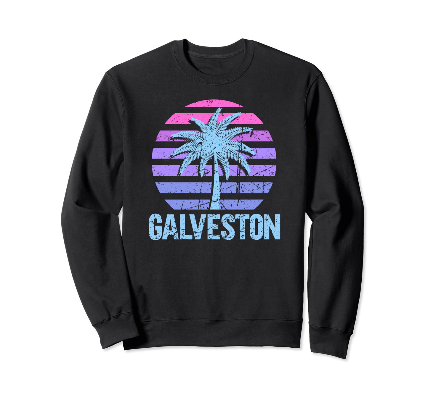 Galveston Vacation Vaporwave Aesthetic Sweatshirt - Custom Art Print Unisex - T-Shirt, Sweatshirt, Hoodie