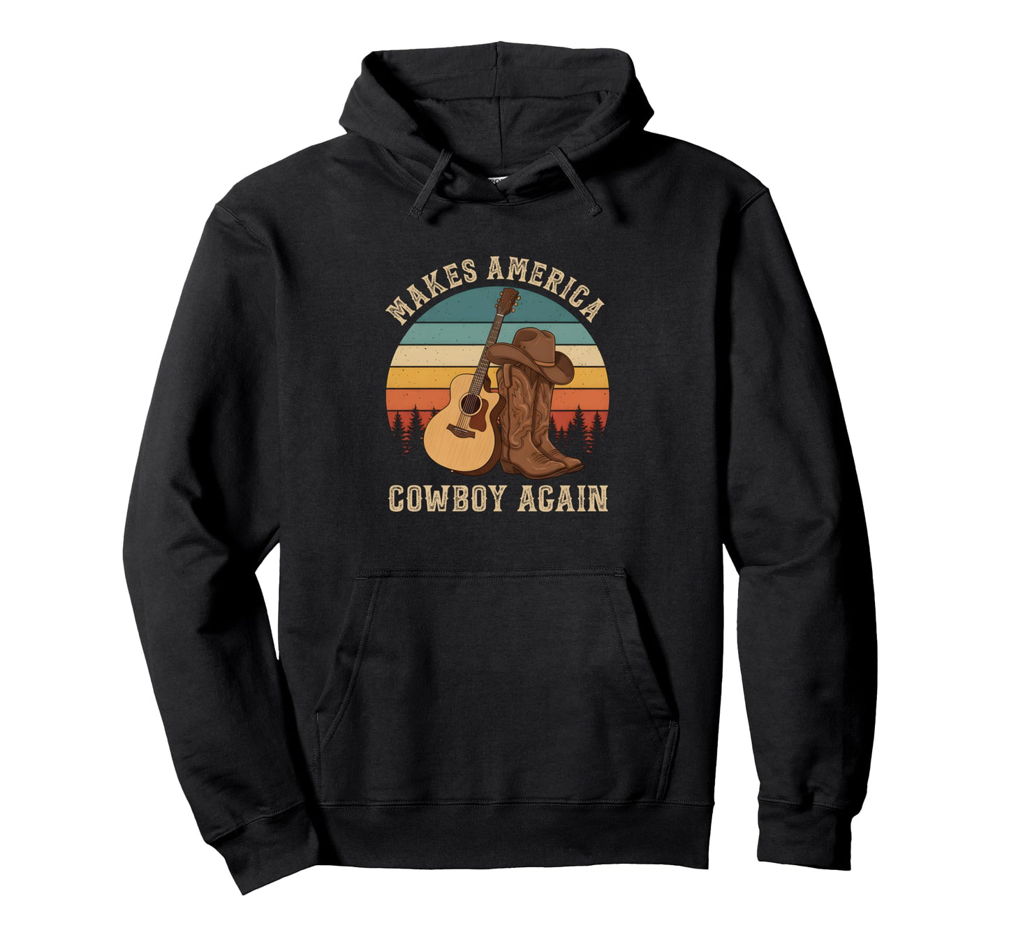 Cowboy Boots Western Makes America Hoodie - Unique Graphic for Adults - T-Shirt, Sweatshirt, Hoodie